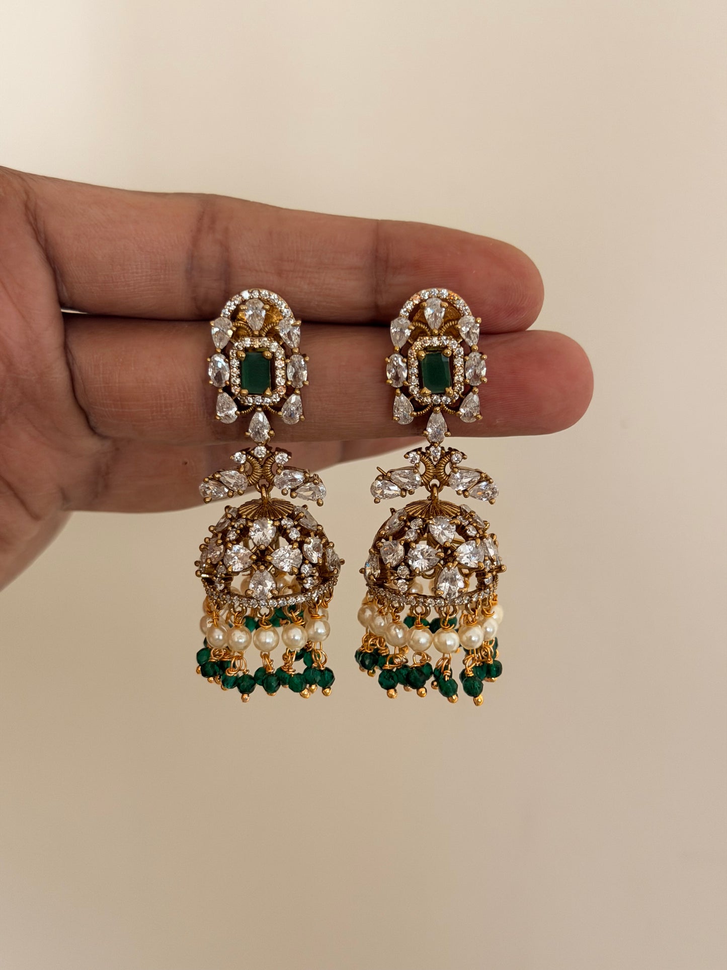 Luxury Moissonite Jhumka Earrings