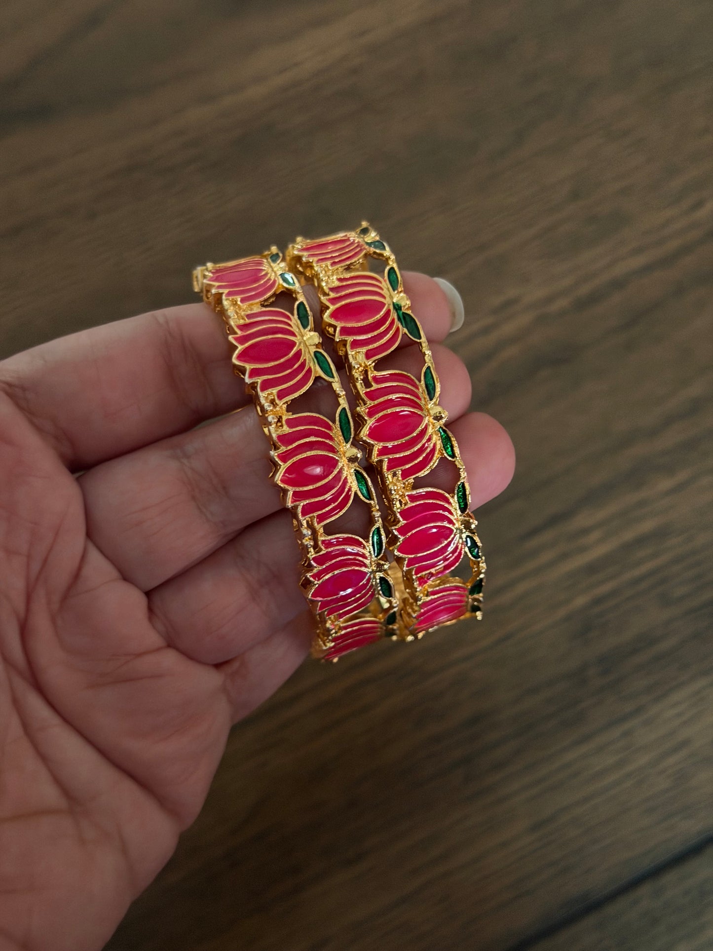 Budgeted Lotus Bangles - Set of 2