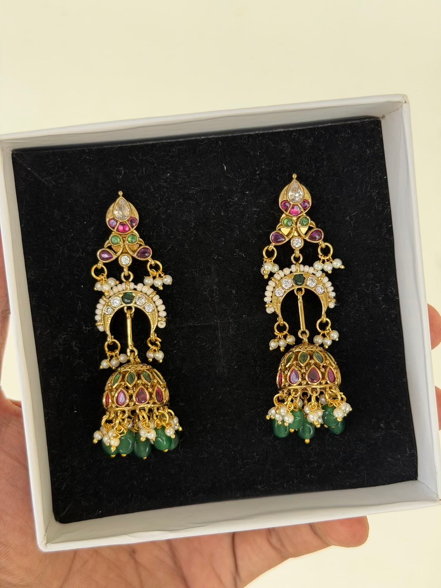 Crescent Jhumka Earrings