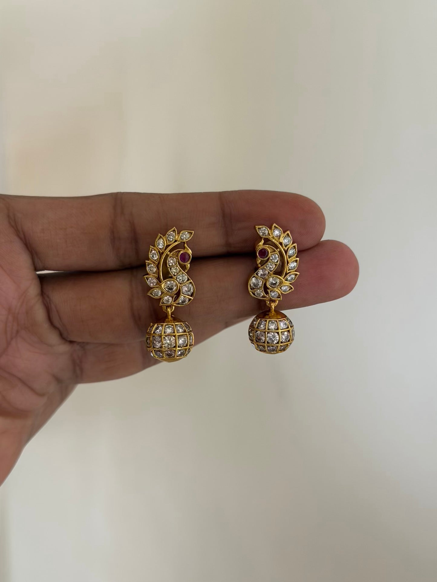 Peacock AD Earrings Premium Finish