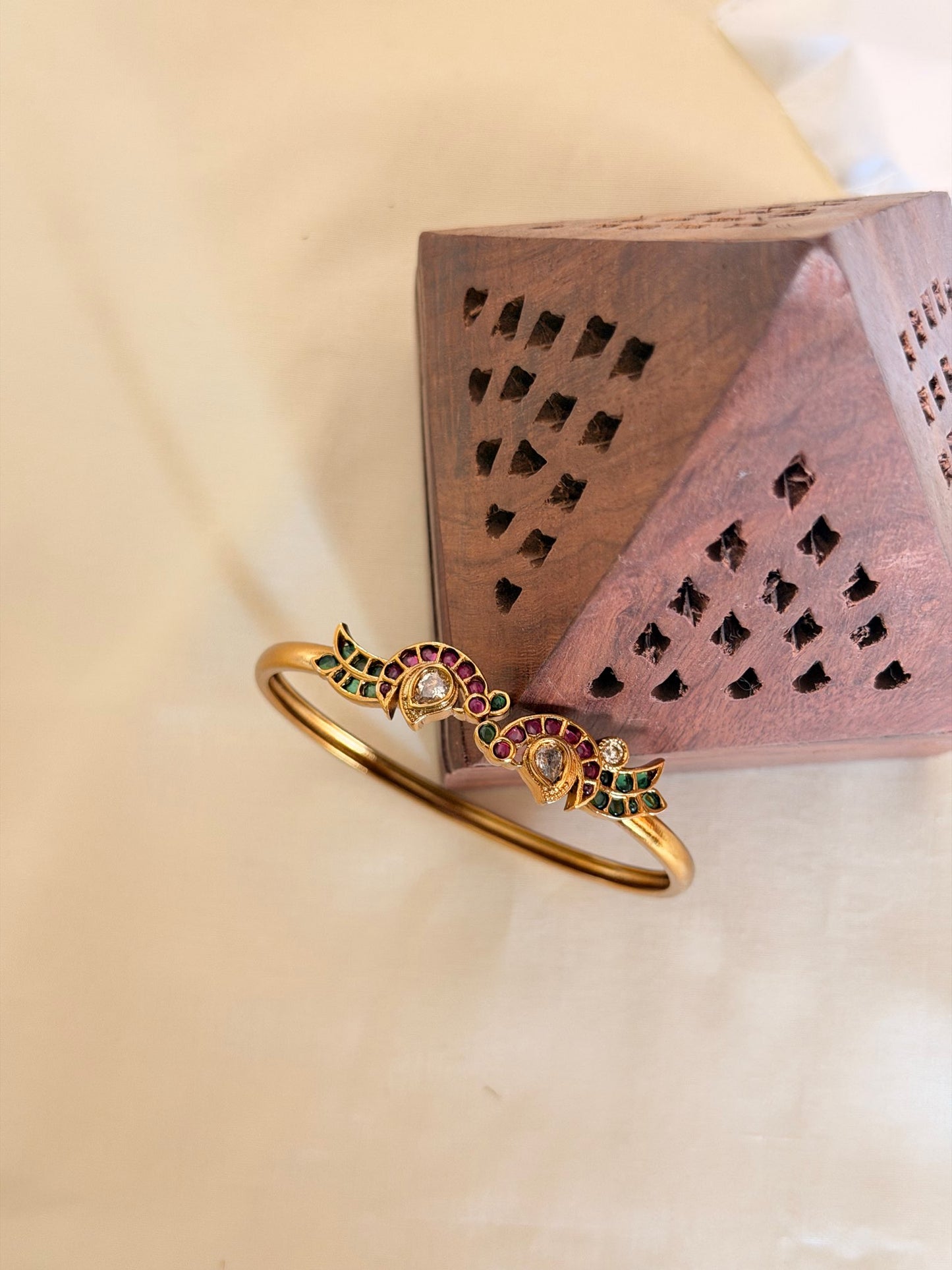Traditional Stone Work Peacock Bangle