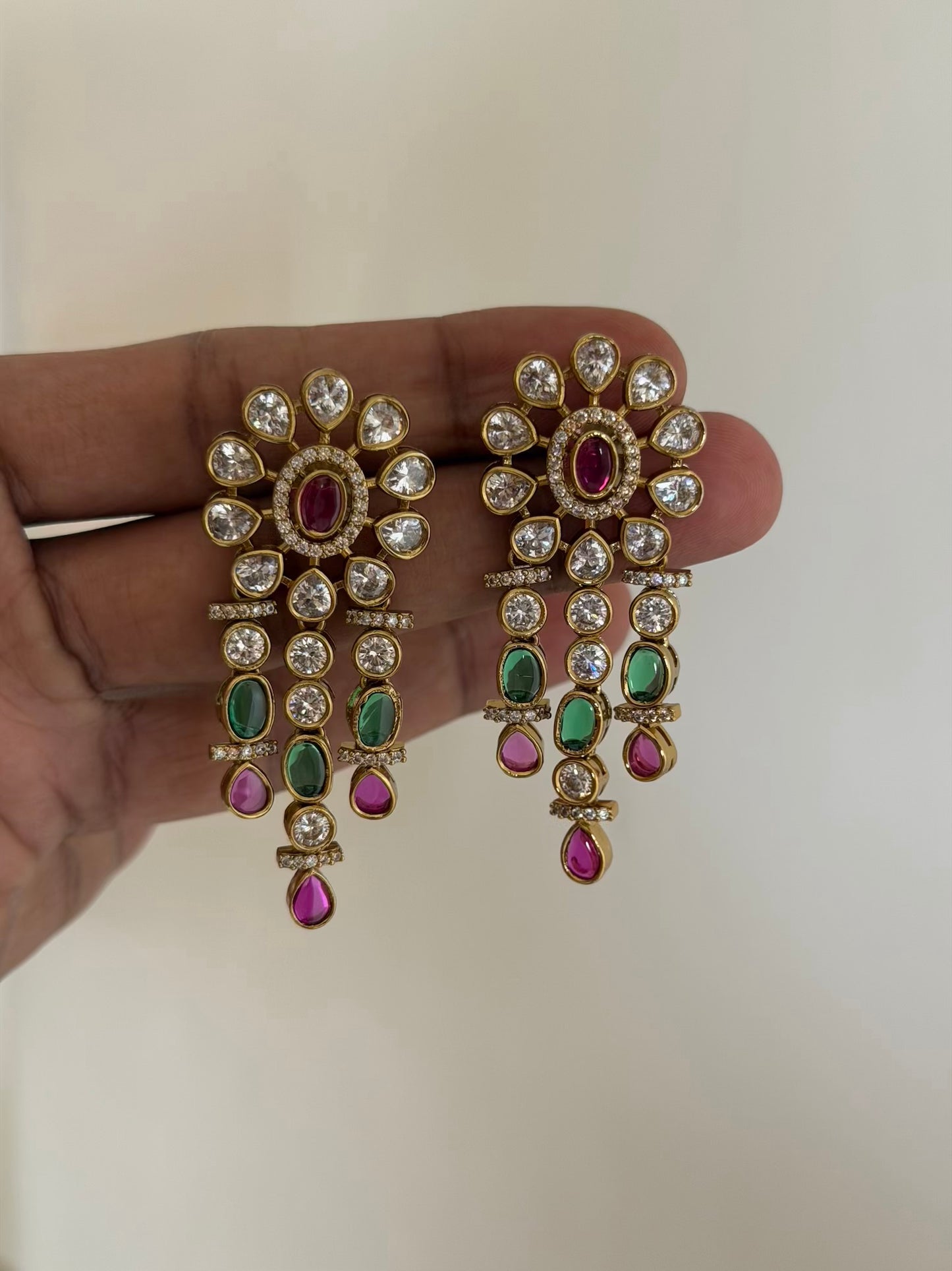 Layered Dangler MultiColor Earrings