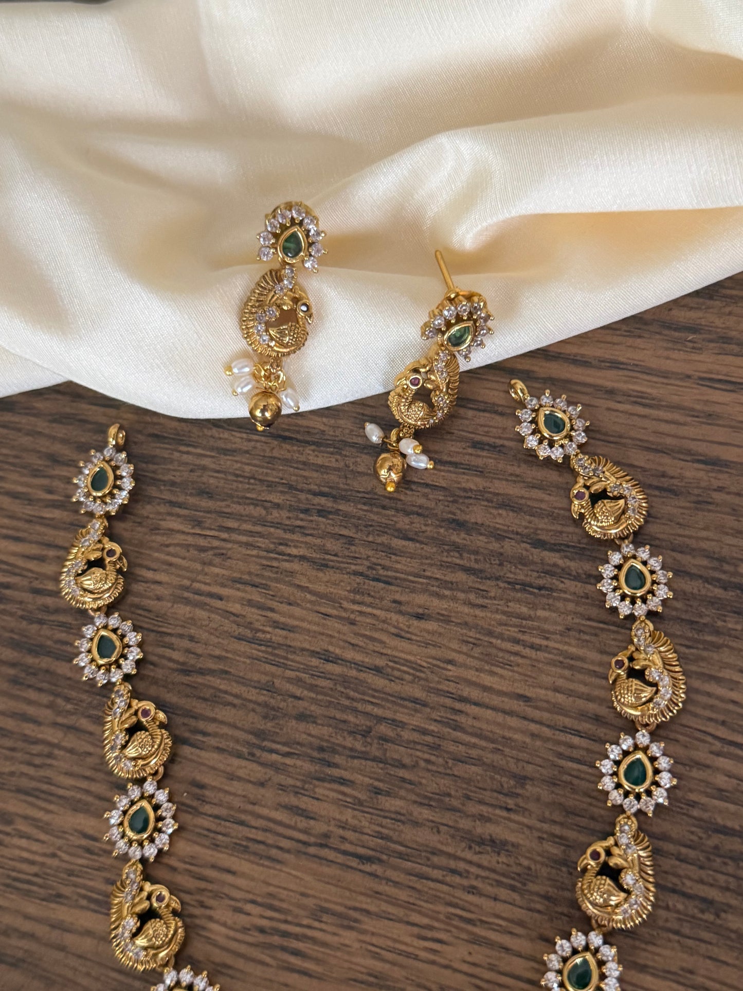 Traditional Lakshmi Devi Temple Necklace Set with Premium Gold-Tone Finish