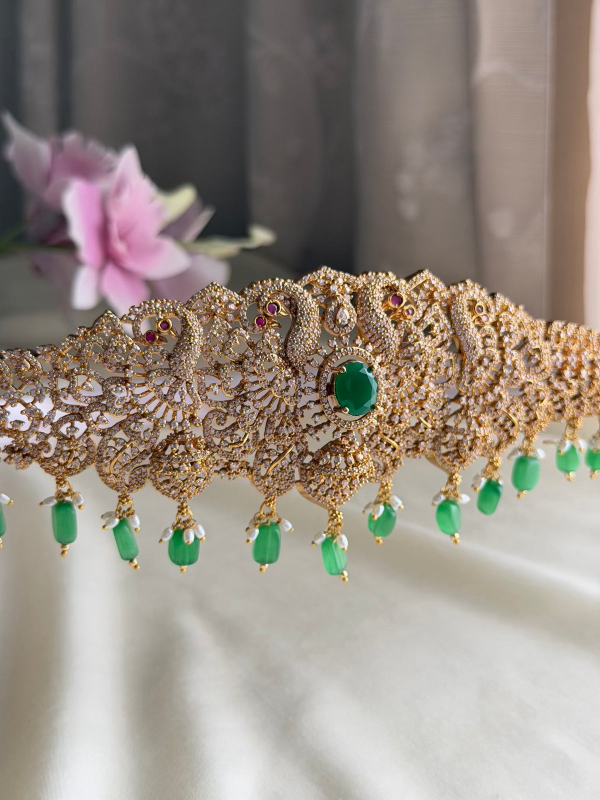 Victorian Style Hip Belt with Pearl Drops