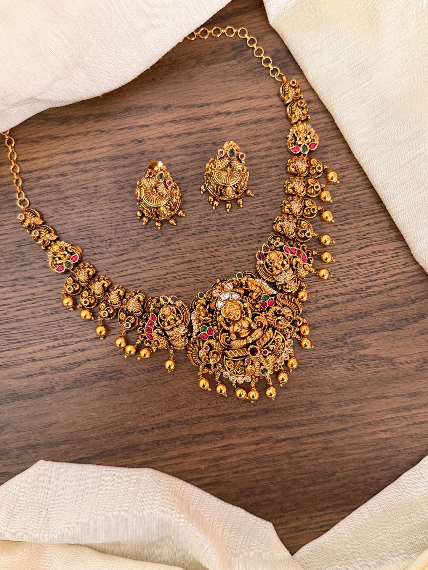 Royal Nakshi Temple Jewelry Collection | Grand Antique Gold Necklace Set with Jadau Kundan & Traditional Motifs