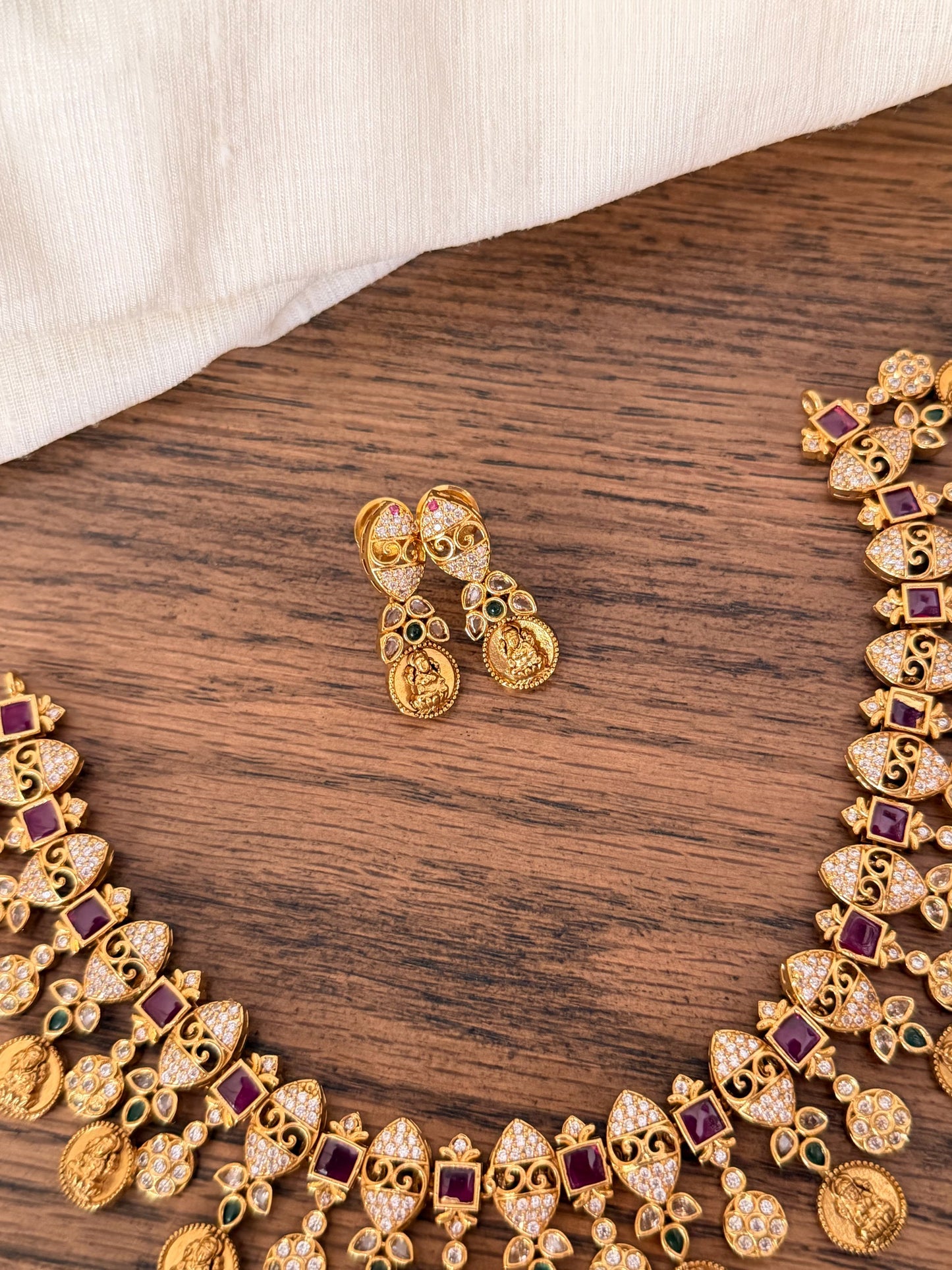 Premium Designer Nakshi Coin Bridal Necklace Set