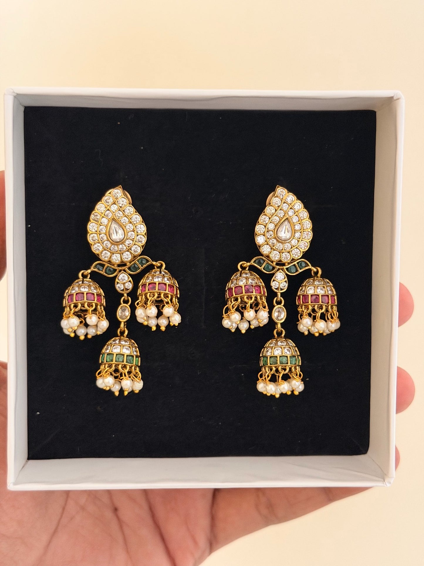Triple Jhumka Earrings