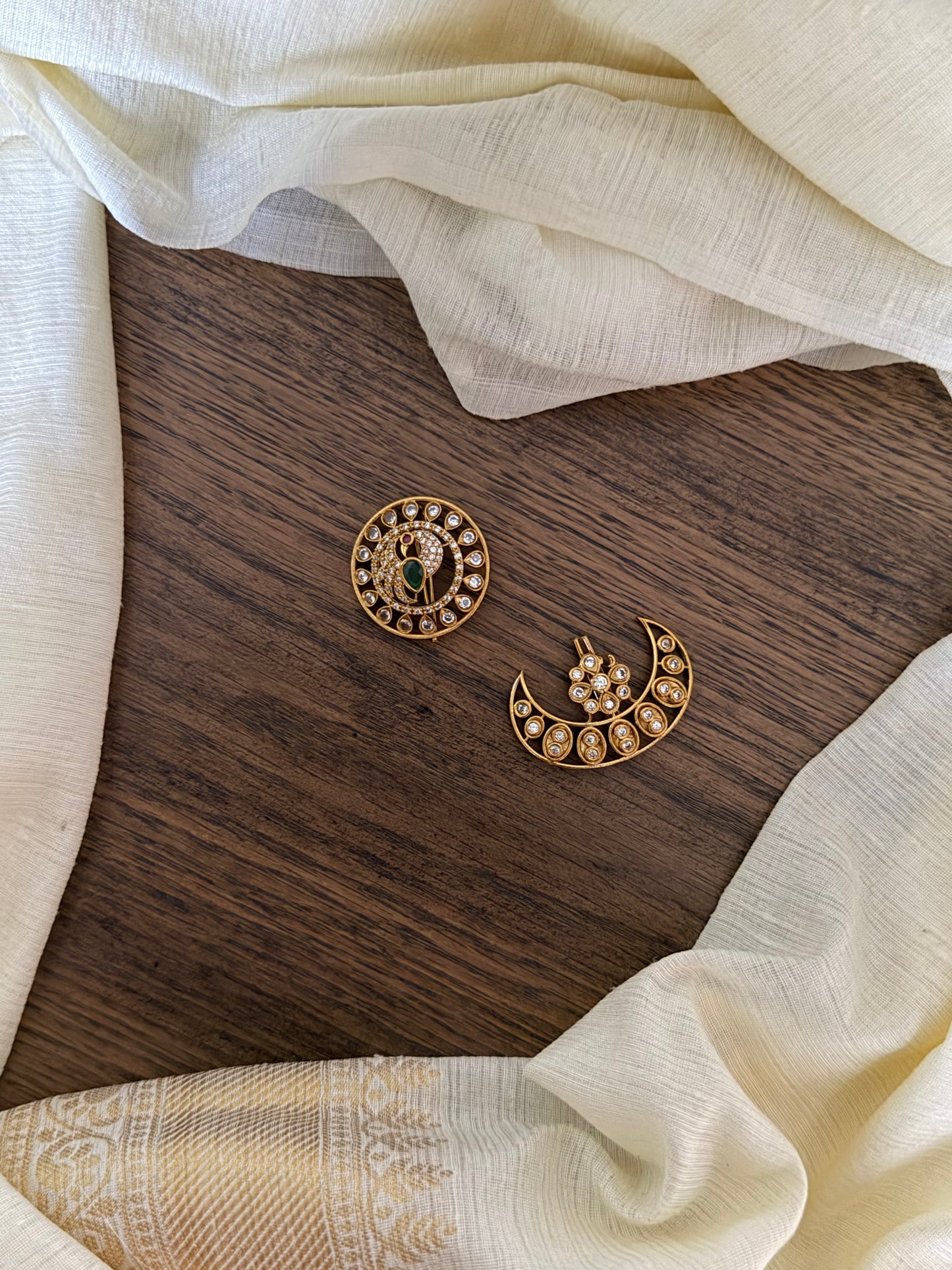 Peacock surya chandra traditional hair accessory