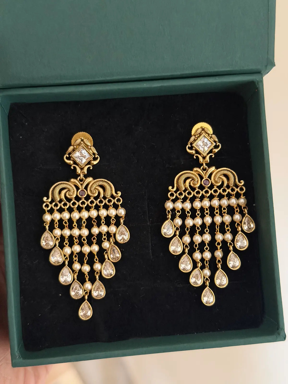 Pearl & Polki Waterfall Danglers
