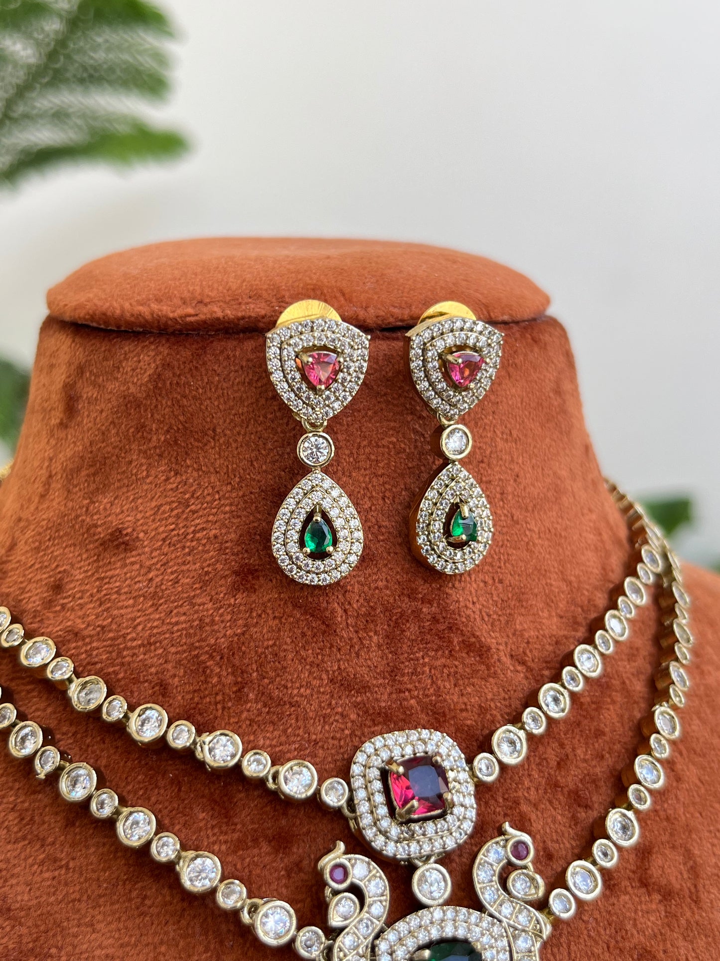 Victorian Peacock Double Layer Necklace - AD – Budget Bridesmaid Statement Set 8