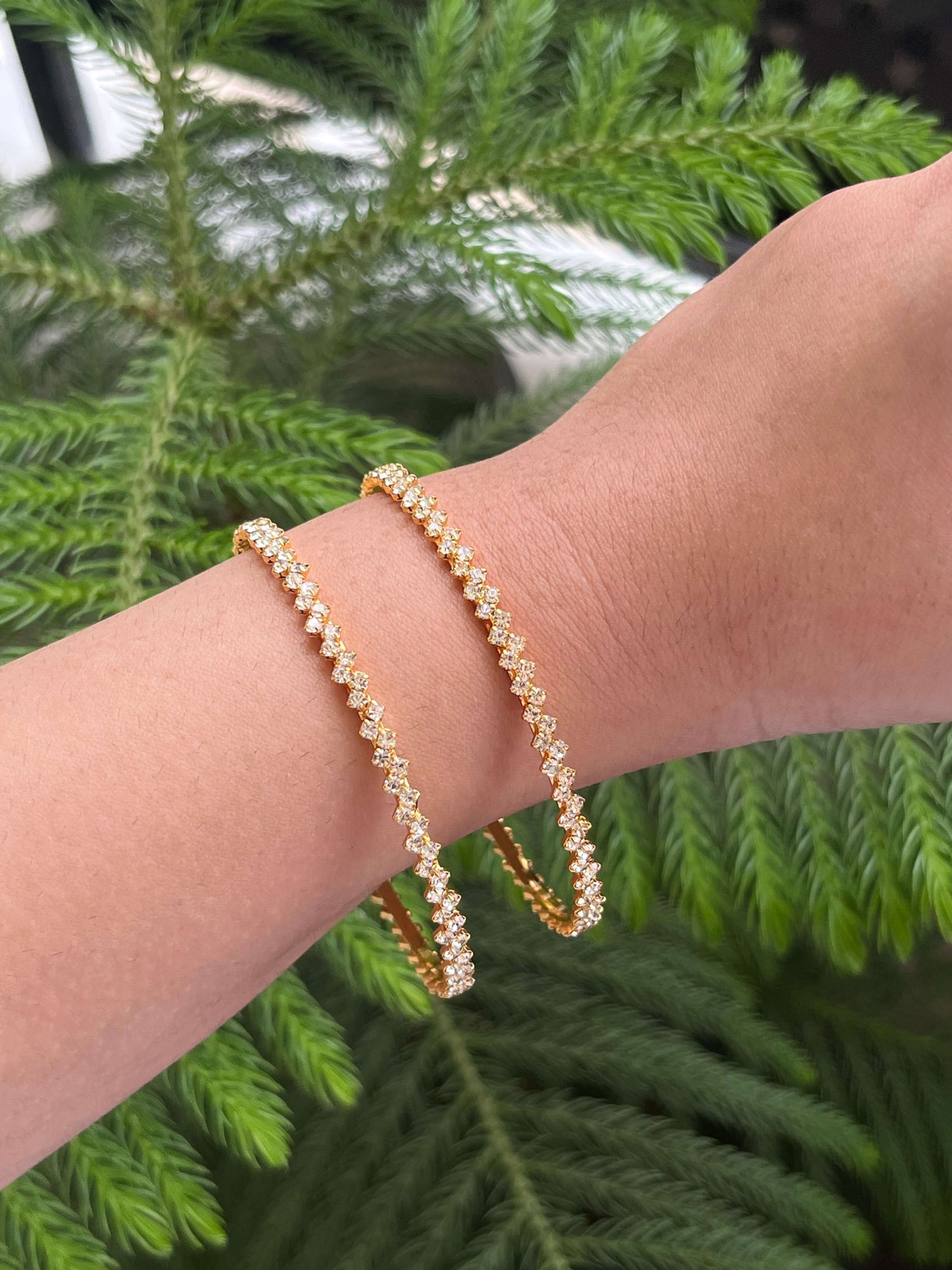 Sleek Gold-Look AD Bangles – Set of 4