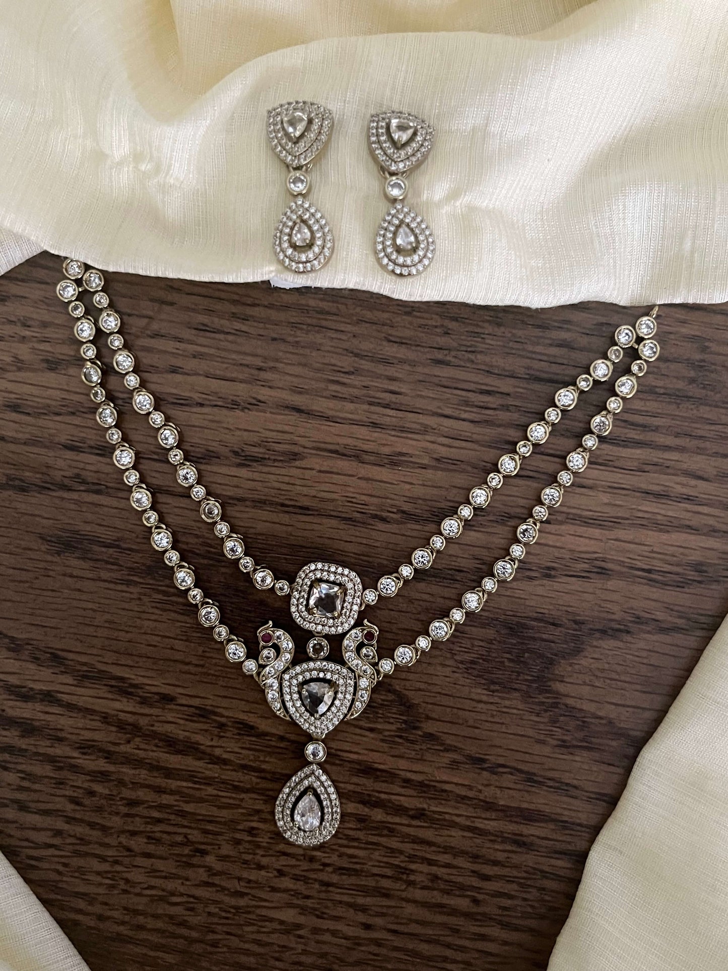 Victorian Peacock Double Layer Necklace - AD – Budget Bridesmaid Statement Set 8