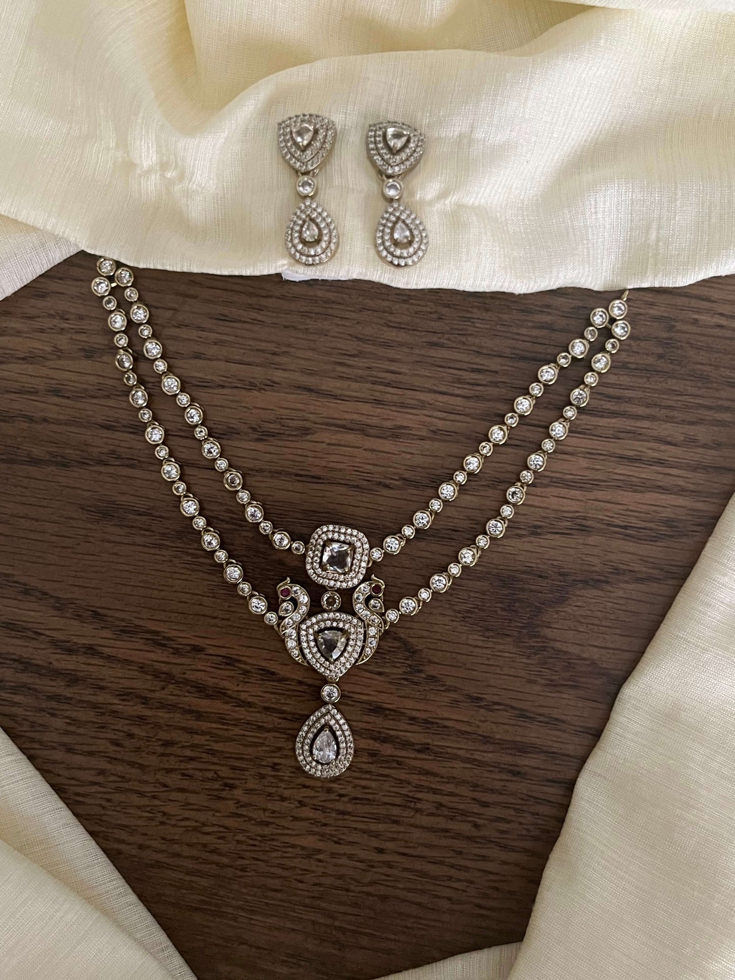 Victorian Peacock Double Layer Necklace - AD – Budget Bridesmaid Statement Set 8