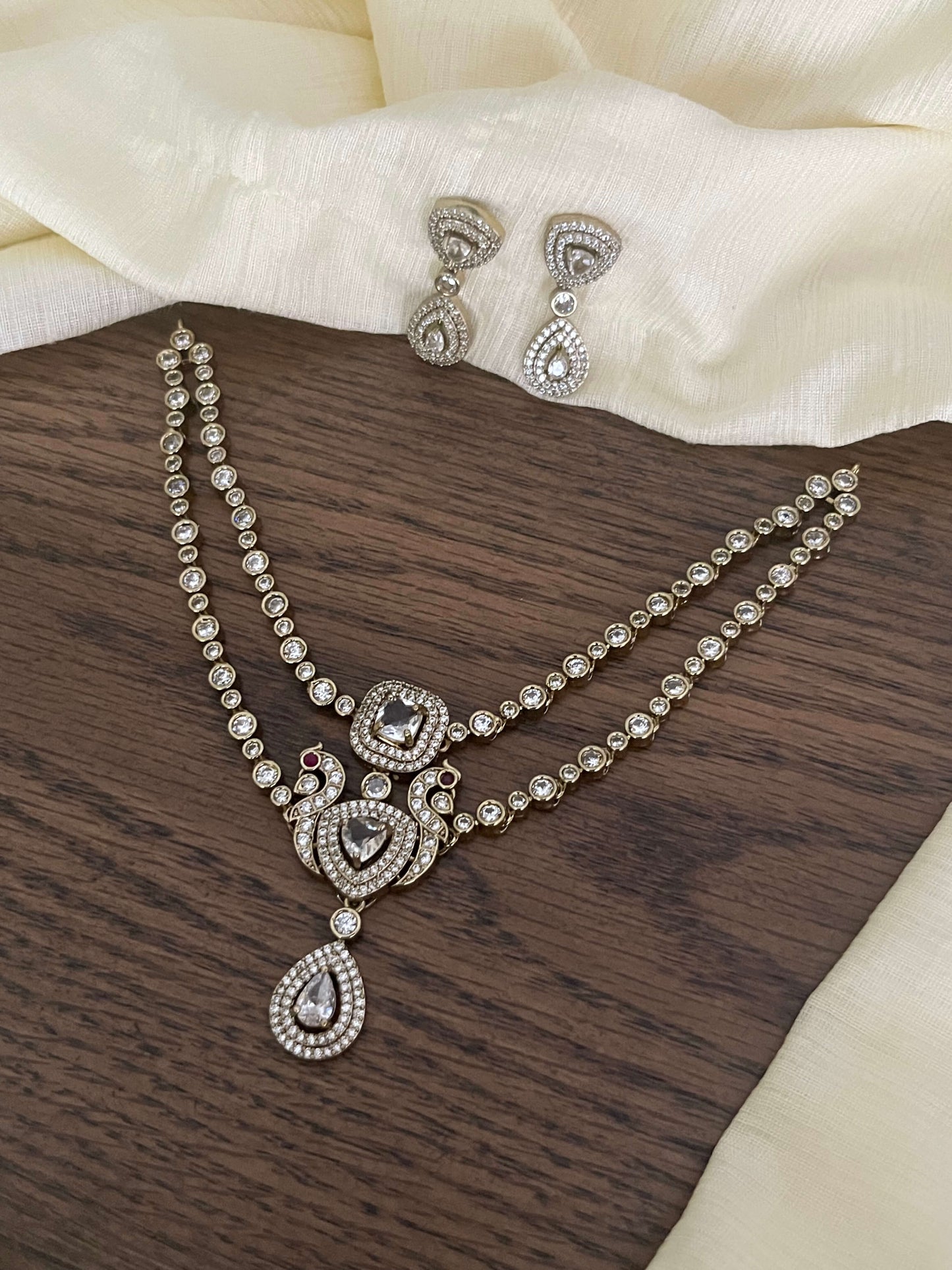 Victorian Peacock Double Layer Necklace - AD – Budget Bridesmaid Statement Set 8