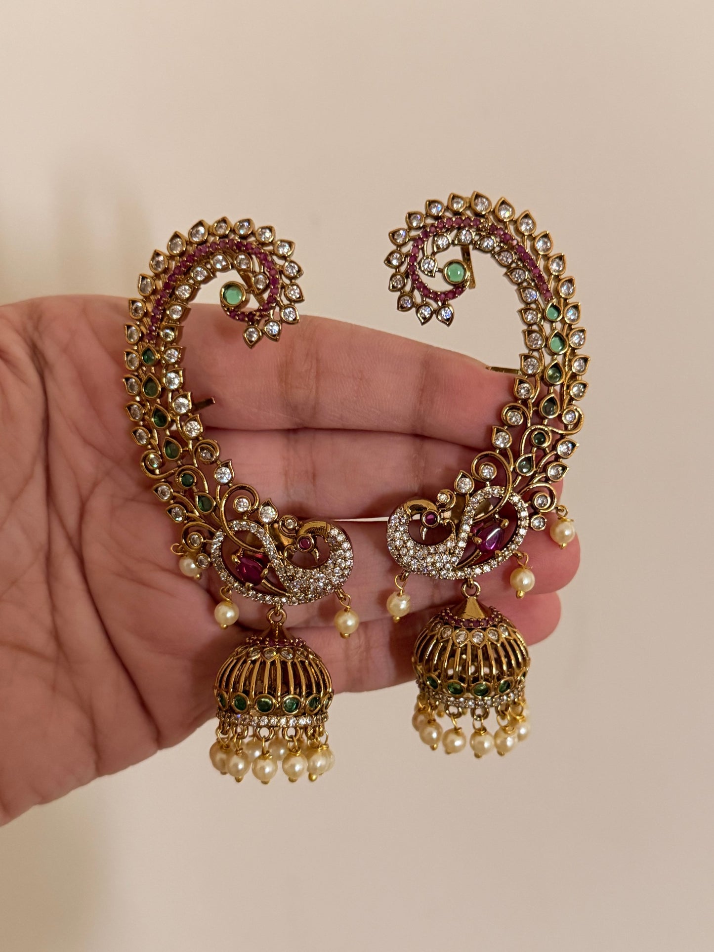 Peacock Vine Jhumka Ear Cuff