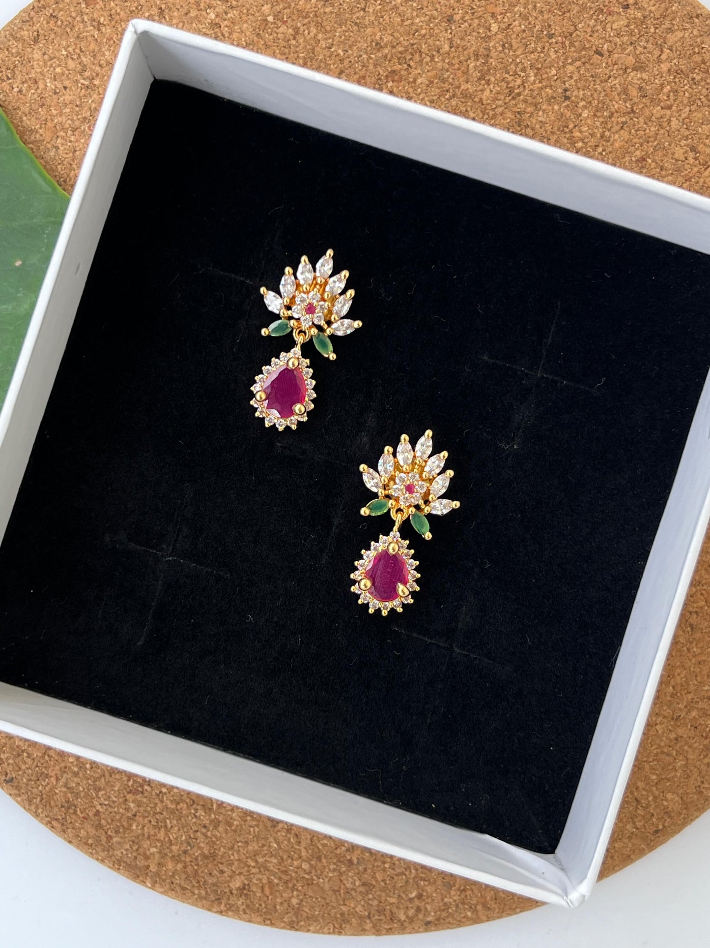 Floral Gold Look-Alike Dangler Earrings