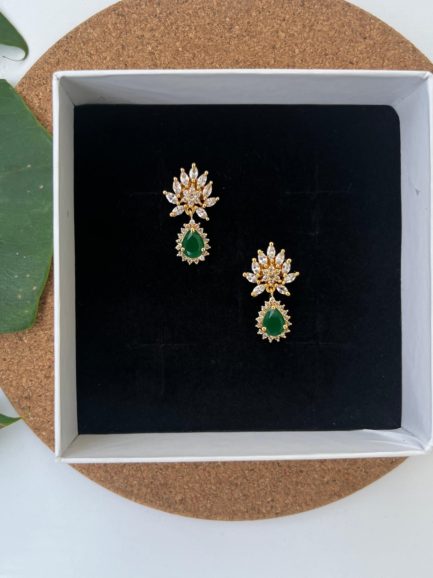 Floral Gold Look-Alike Dangler Earrings