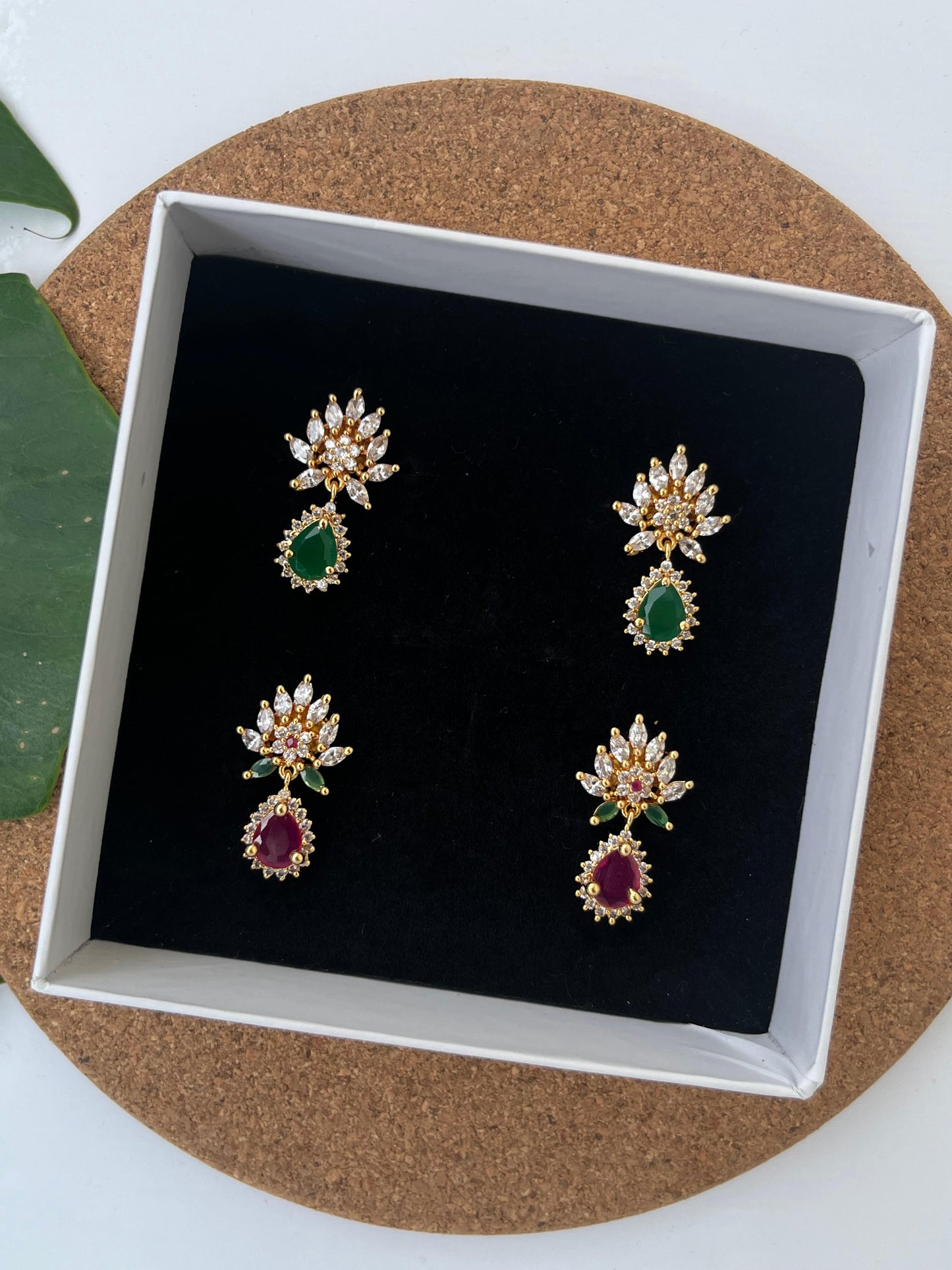 Floral Gold Look-Alike Dangler Earrings