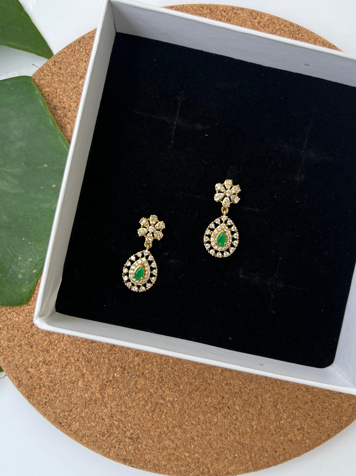 Gold Look-Alike Teardrop Dangler Earrings