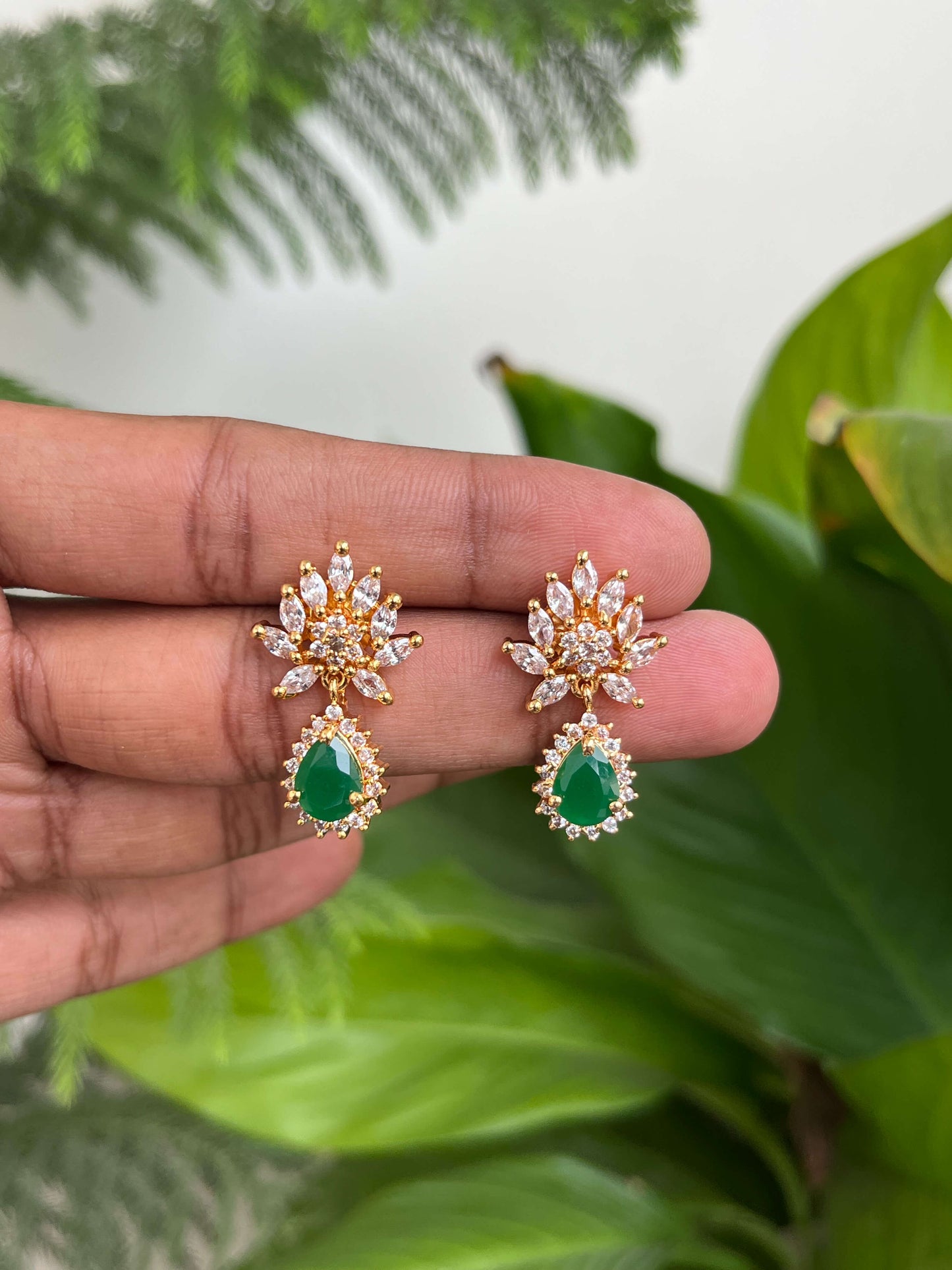 Floral Gold Look-Alike Dangler Earrings