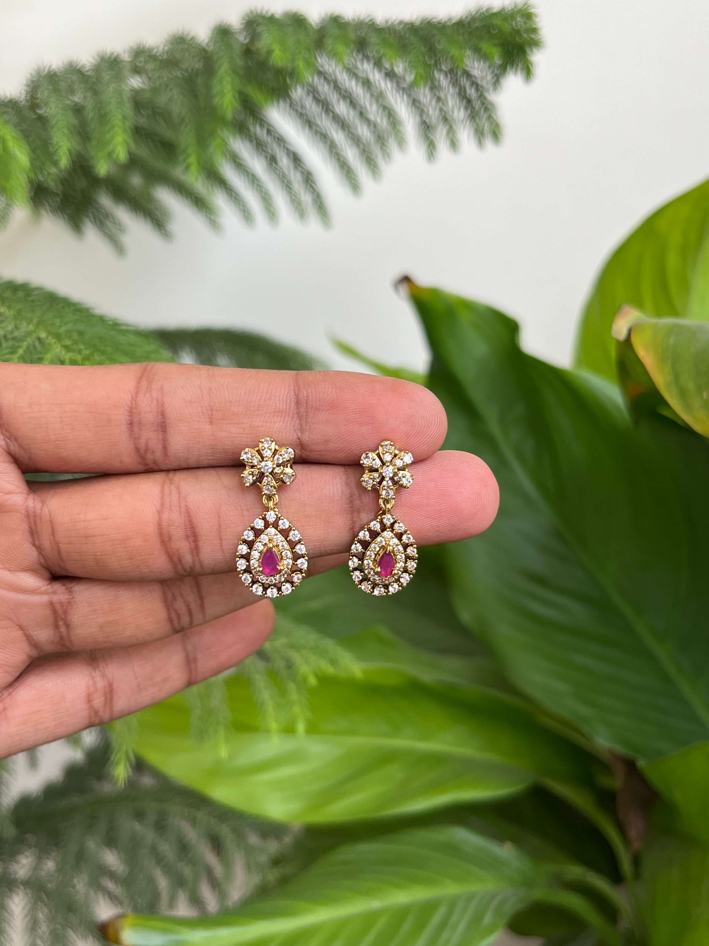 Gold Look-Alike Teardrop Dangler Earrings