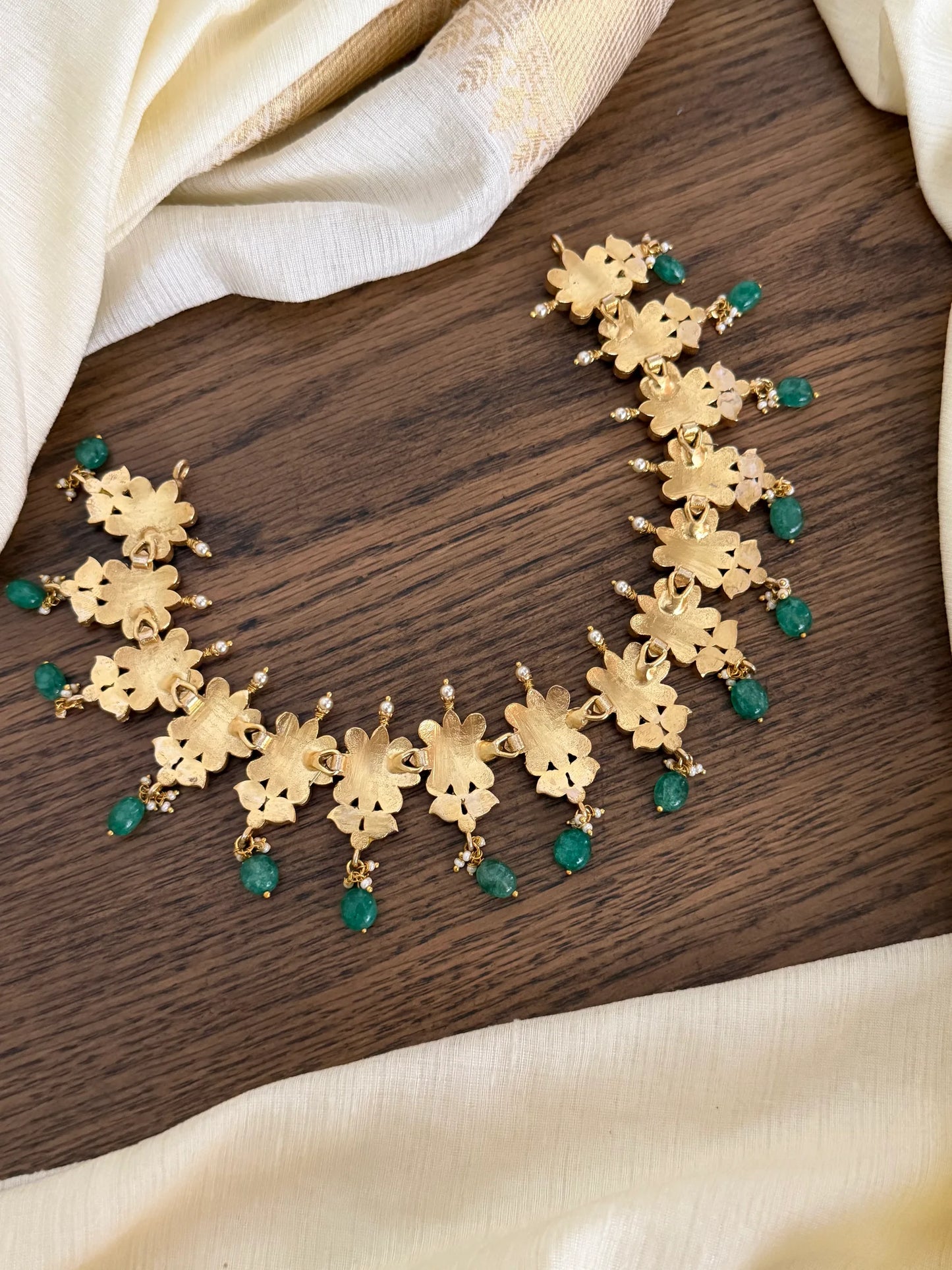 Ruby Polki Star Flower Choker Necklace