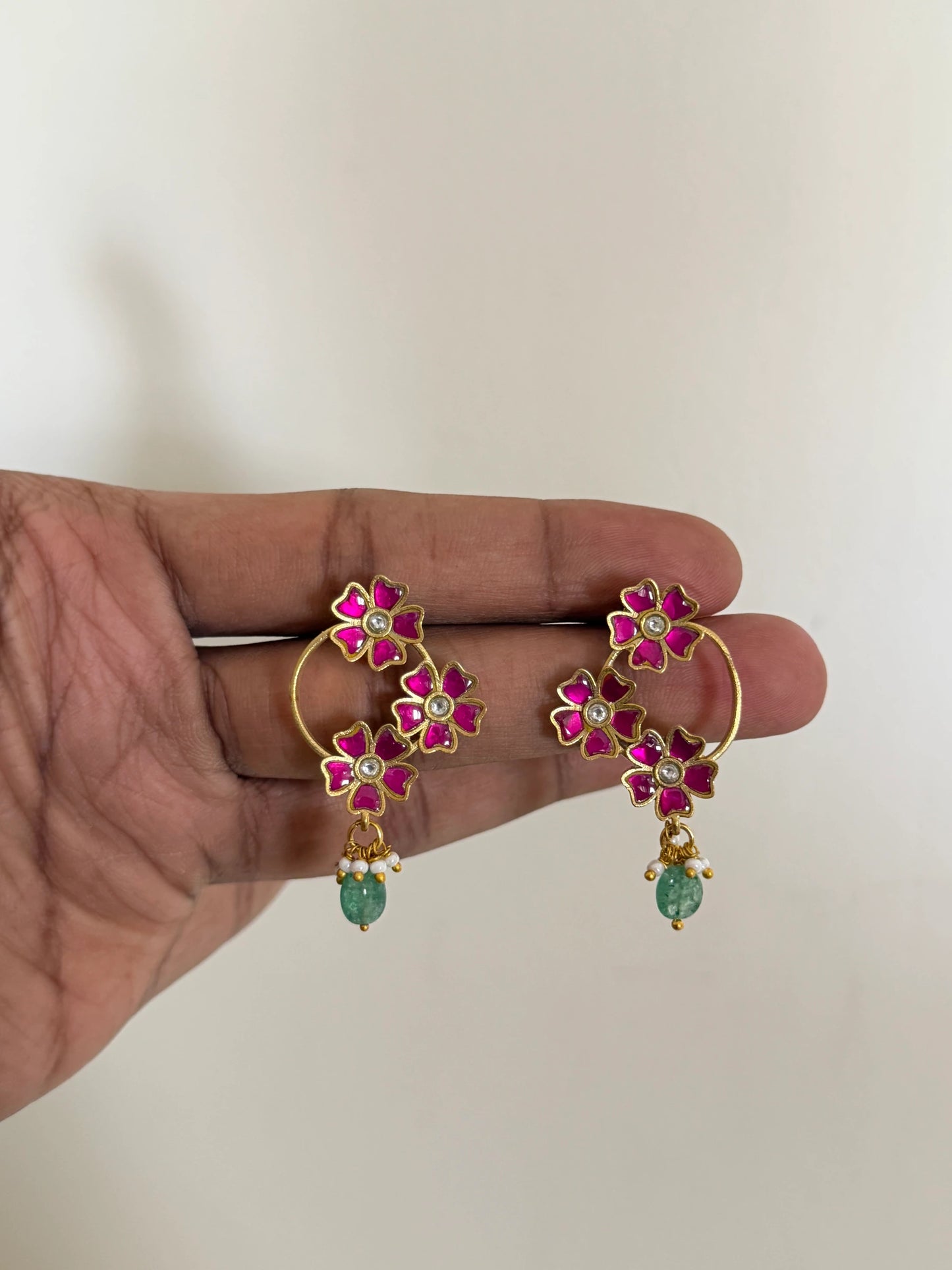 Unique Jadau Kundan Drop Earrings