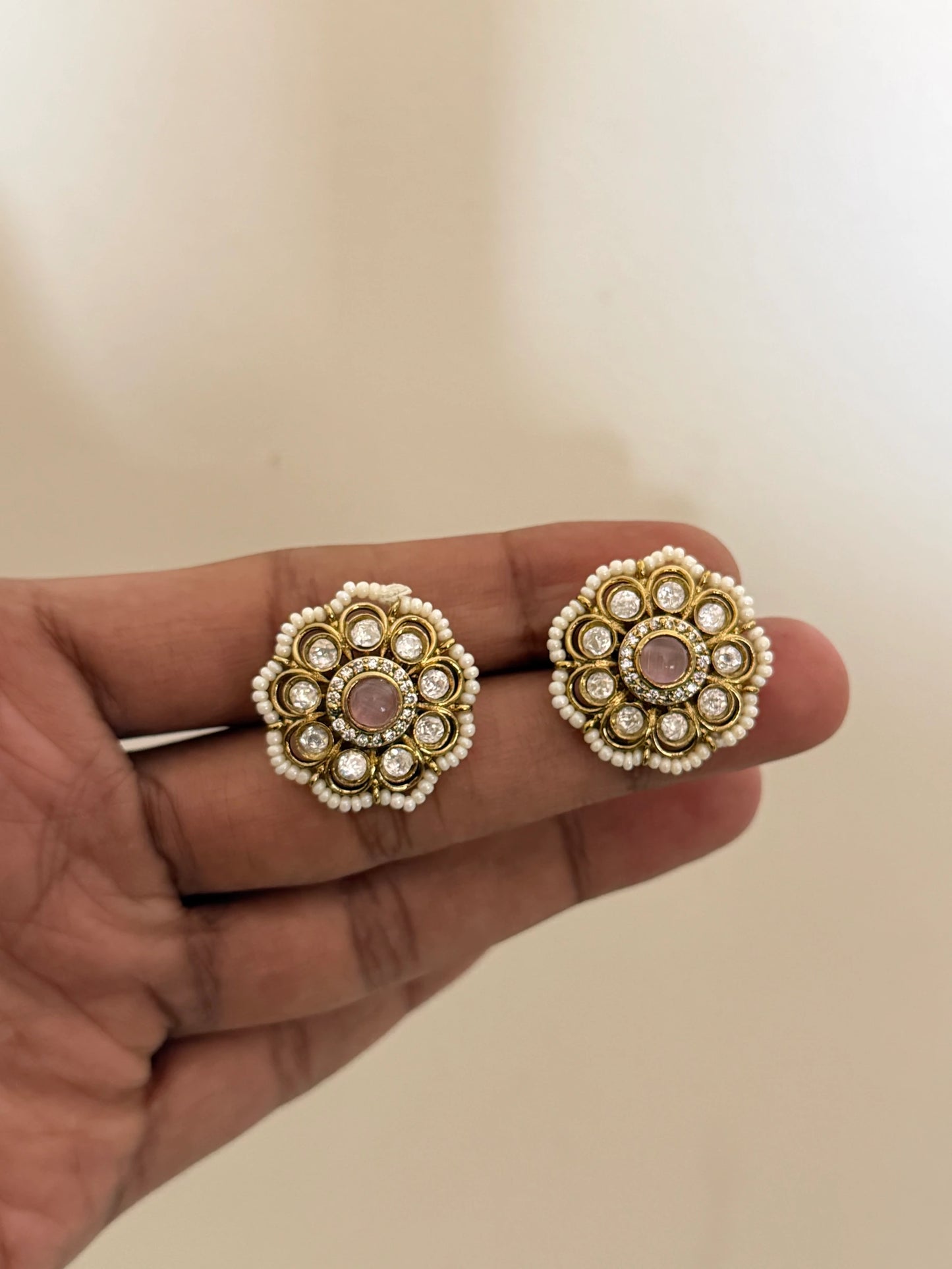 Pearl Floral Stud Earrings