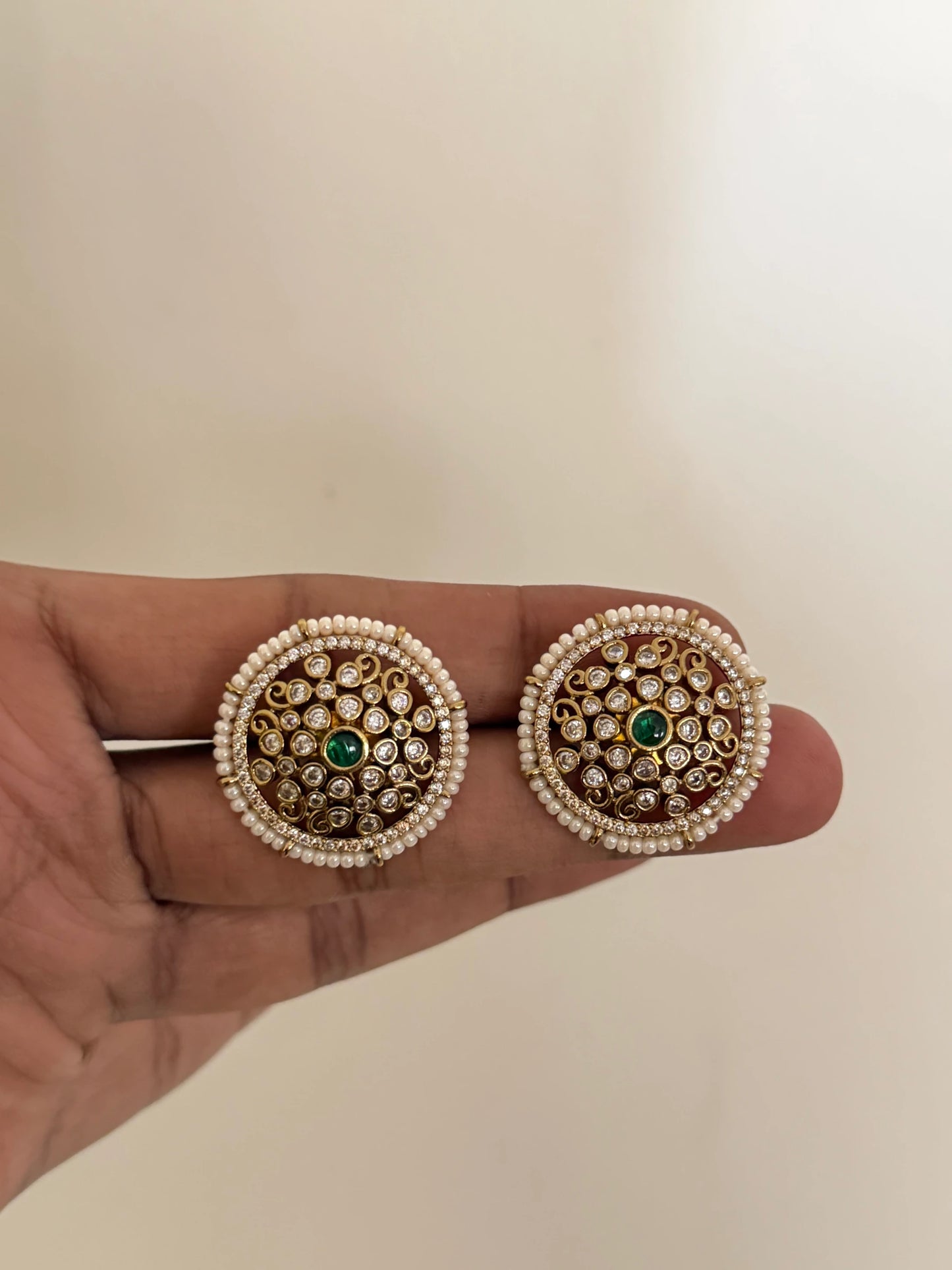 Pearl Filigree Stud Earrings