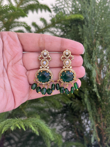 Green Stone Danglers