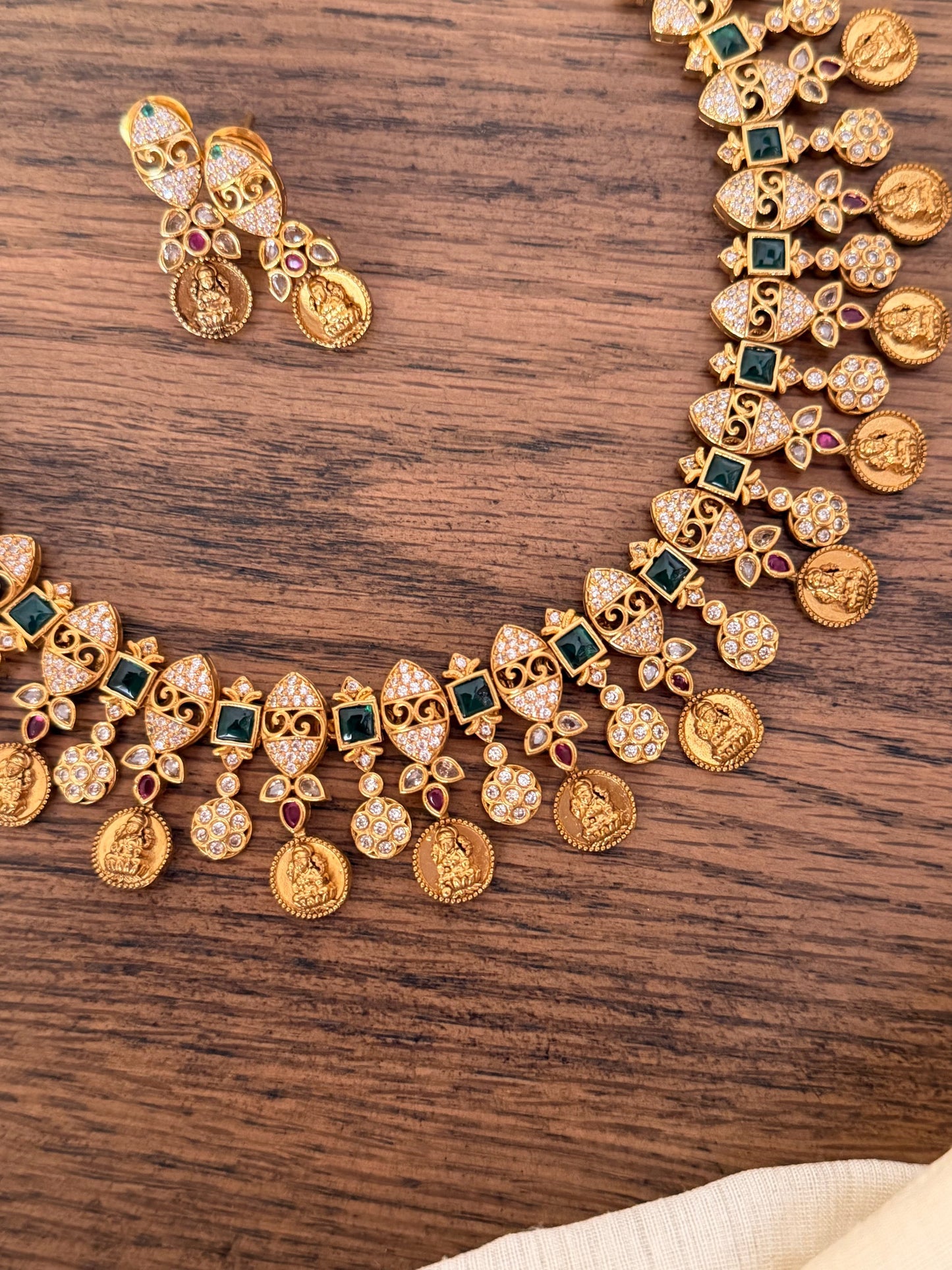 Premium Designer Nakshi Coin Bridal Necklace Set