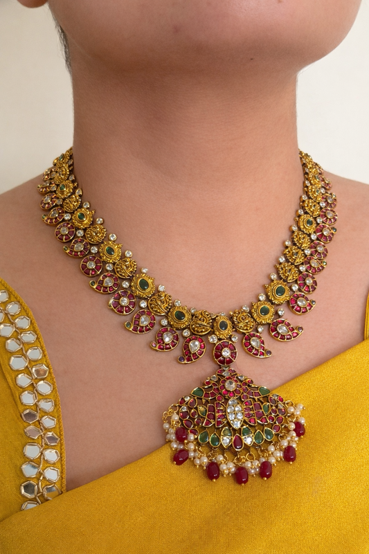 2 in 1 Antique Nakshi Temple Choker Set