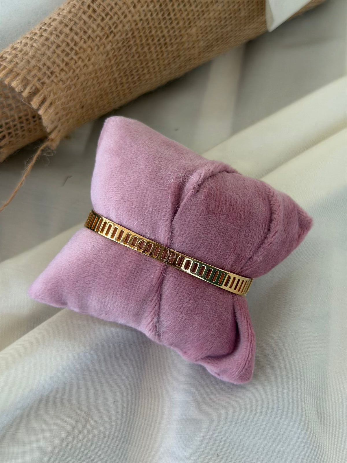 White Stone Floral Cuff Bracelet