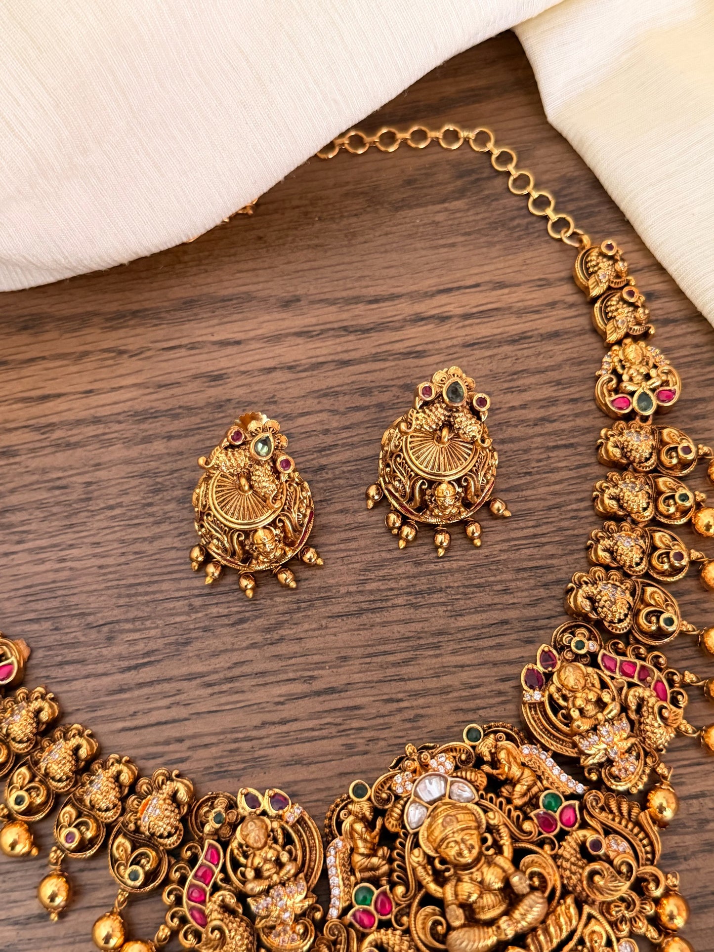 Royal Nakshi Temple Jewelry Collection | Grand Antique Gold Necklace Set with Jadau Kundan & Traditional Motifs