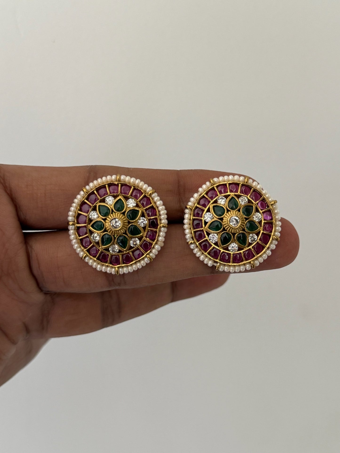 Premium Finish Sunburst Studs with High Quality AD Stones