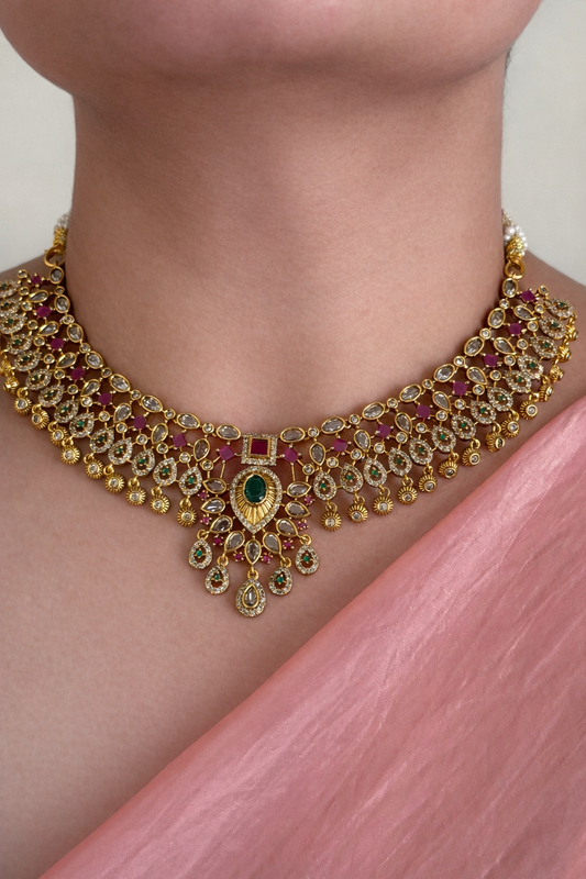 Studded Traditional Necklace Set