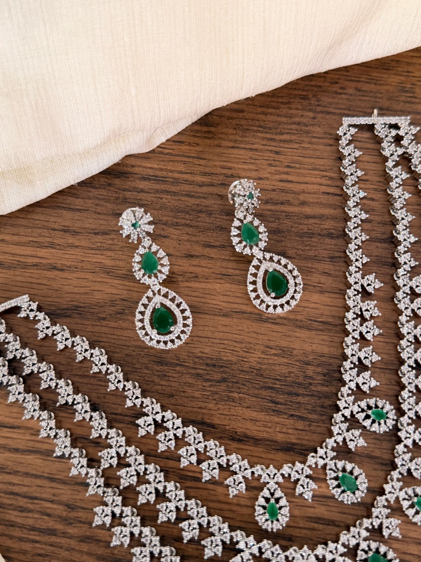 Premium Designer Bridal Necklace Set with CZ Stones