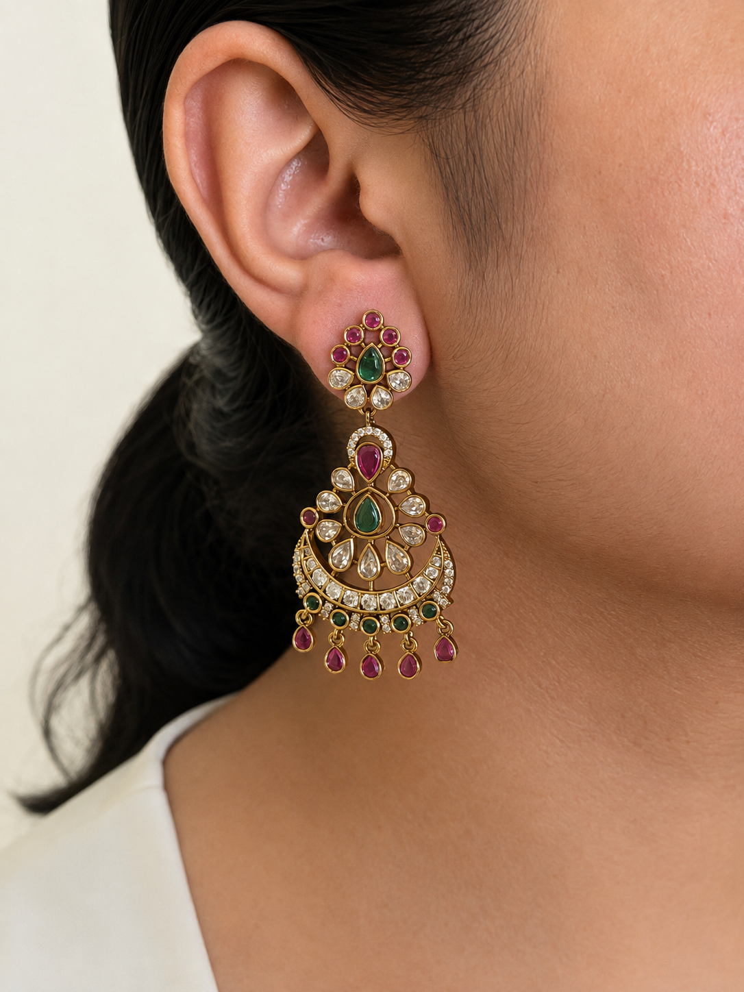 Floral Chaandbali Earrings