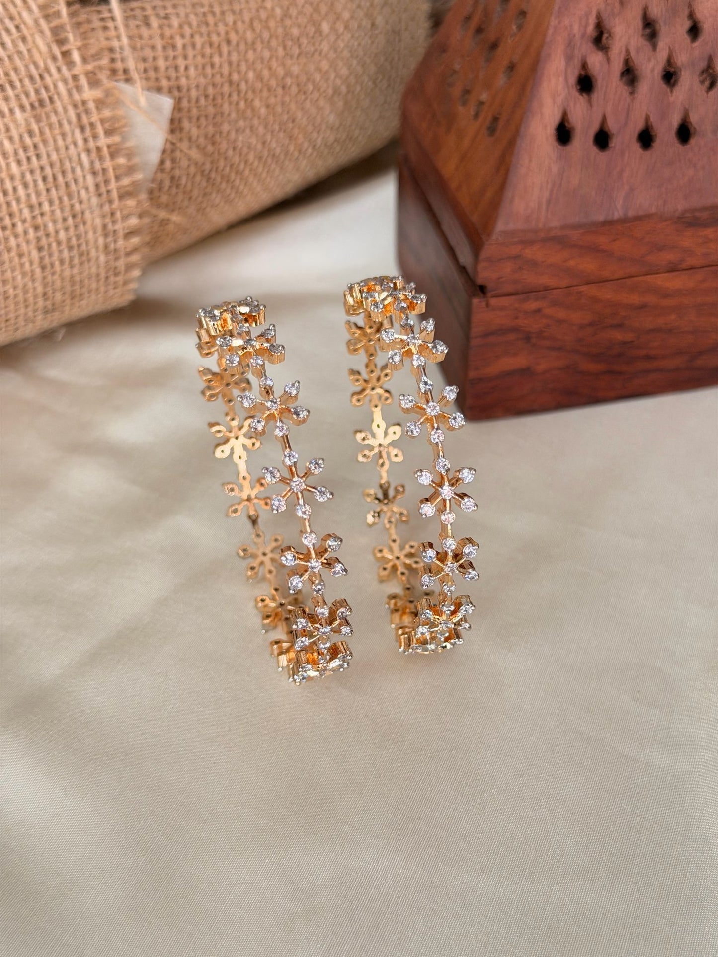 Real Diamond Look Star Design Bangles