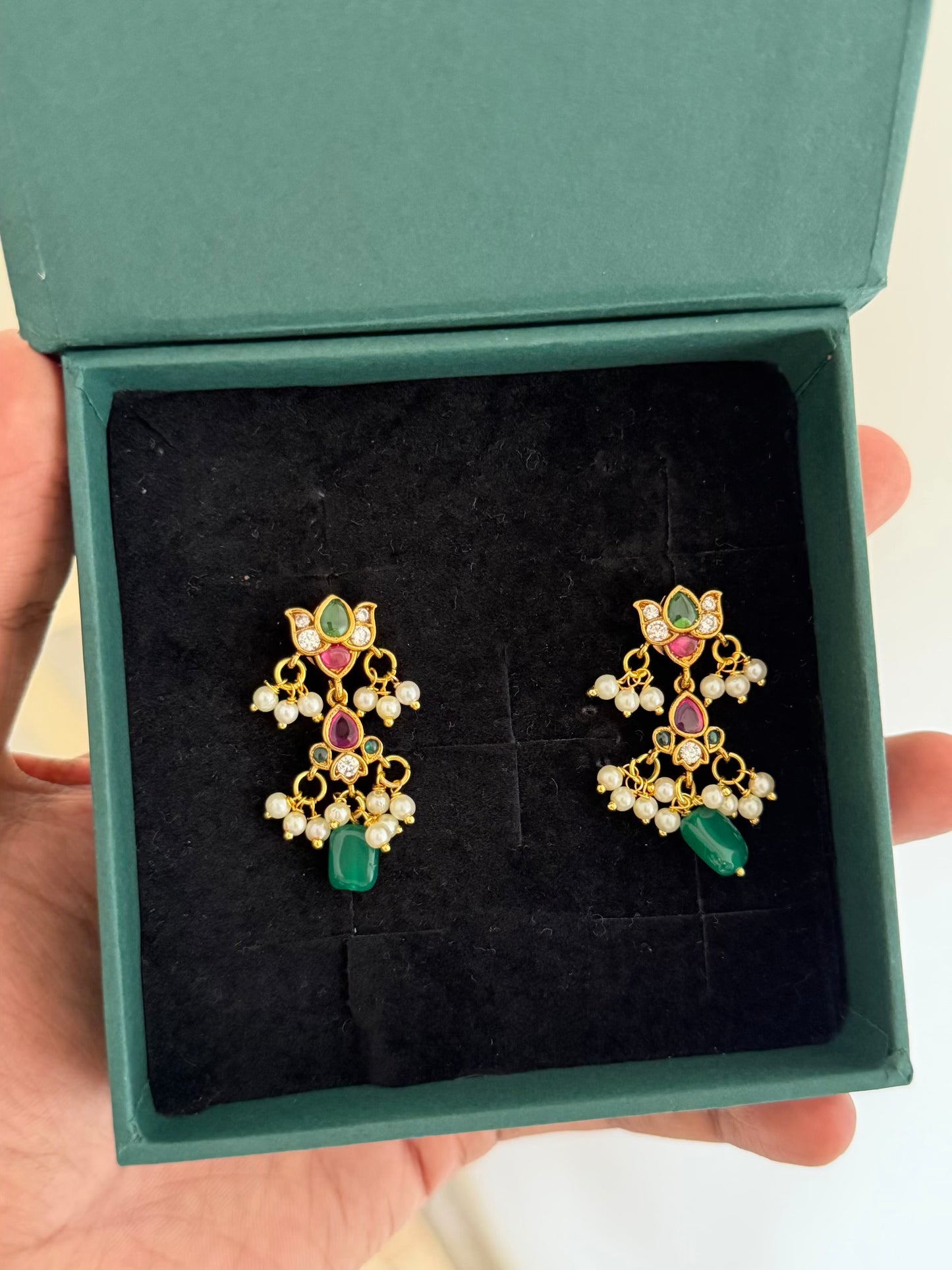 Premium Finish Lotus Dangler Earrings