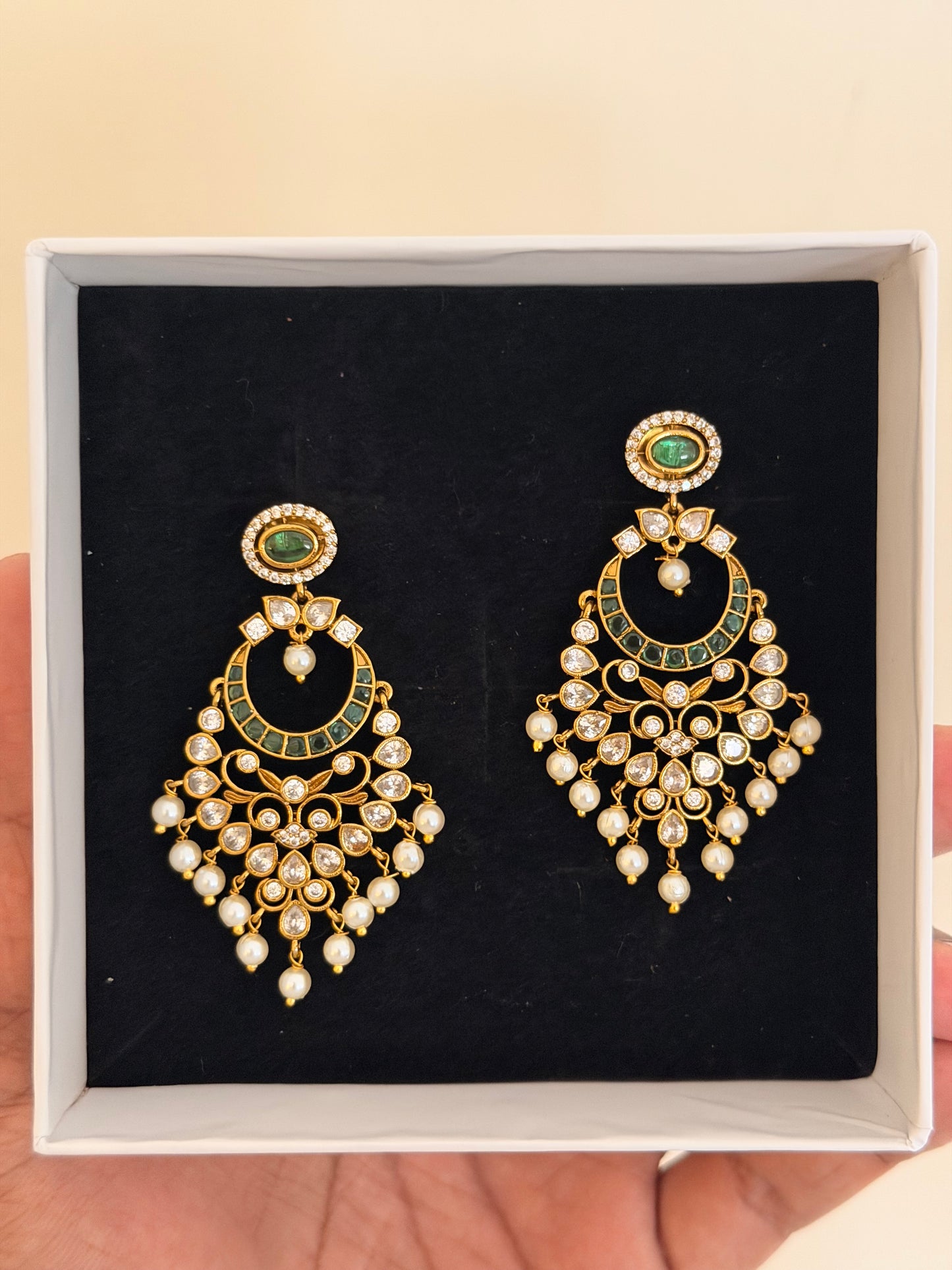 Premium CZ Chaandbali Earrings