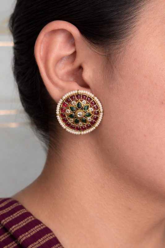 Premium Finish Sunburst Studs with High Quality AD Stones