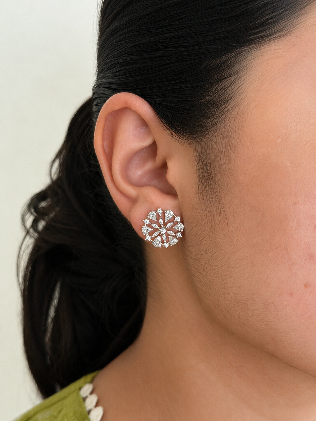 Golden Round AD Stud Earrings
