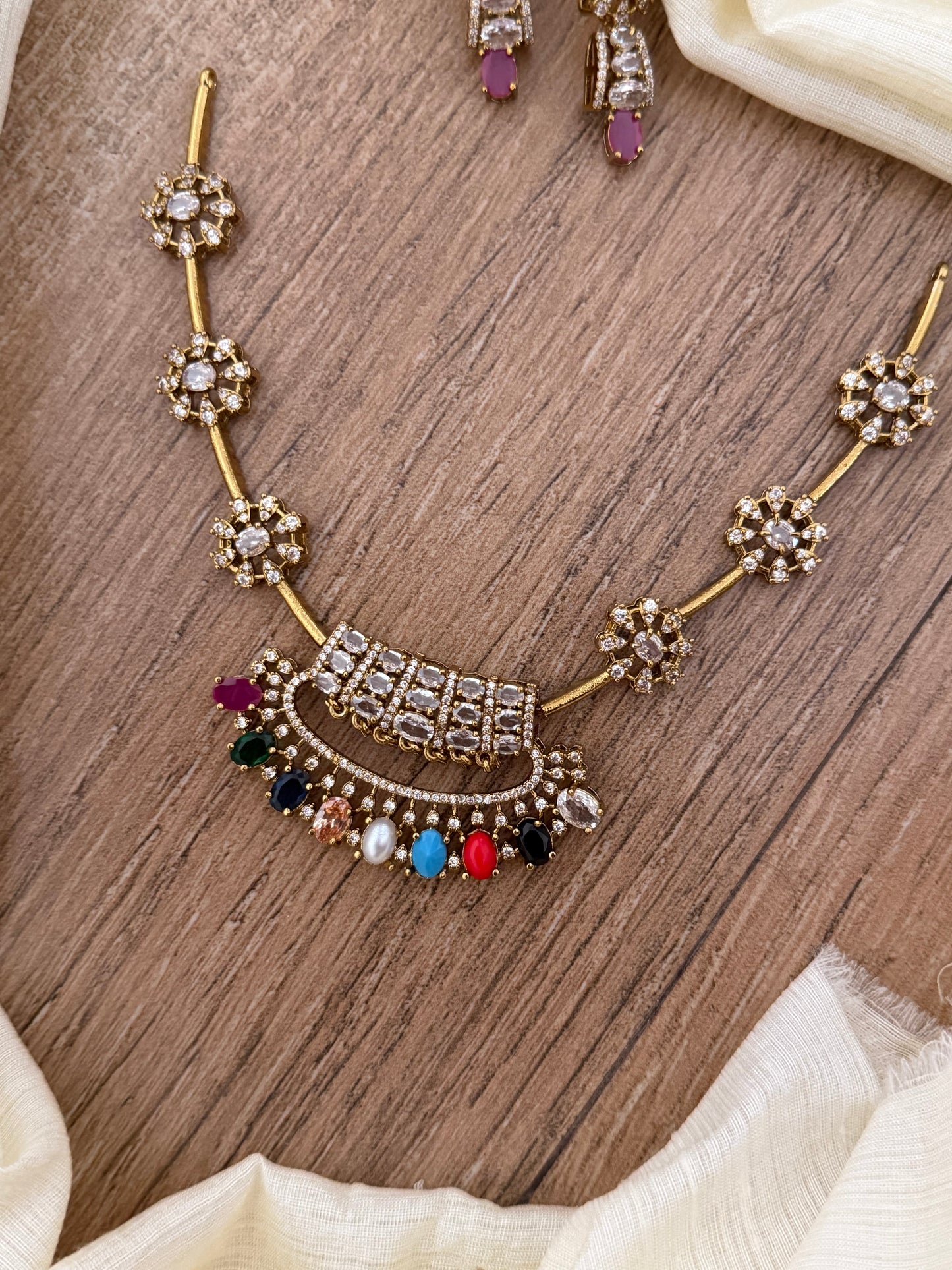 Trending Victorian Multicolour Necklace Set