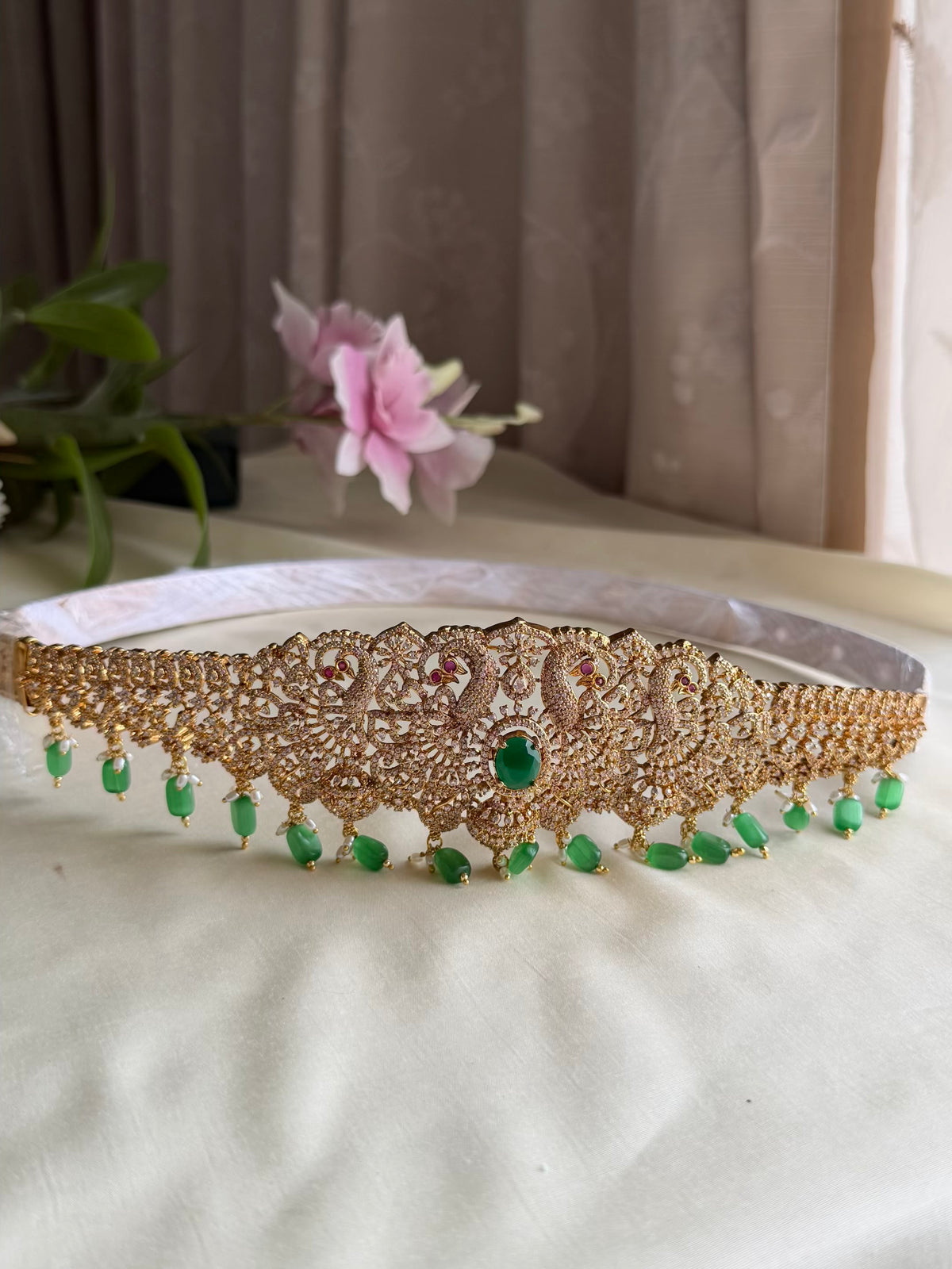 Victorian Style Hip Belt with Pearl Drops