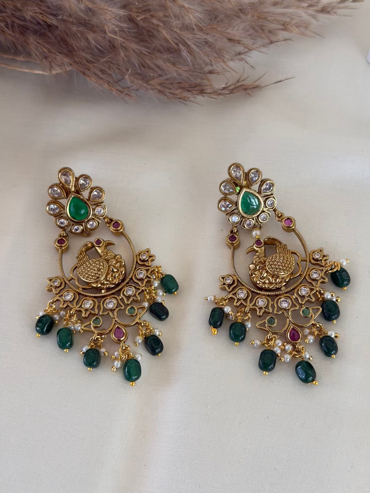 Peacock Chaandbali Earrings