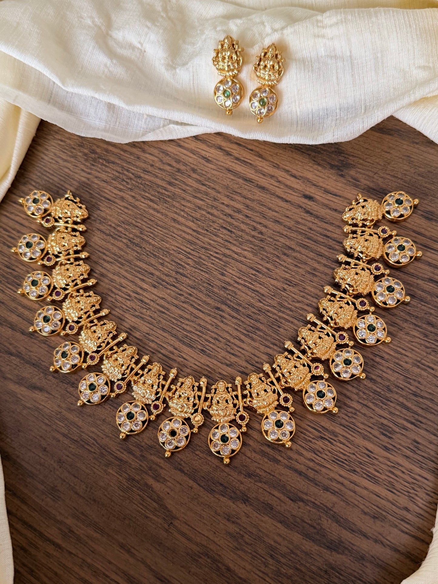 Premium Lakshmi Temple Necklace Set