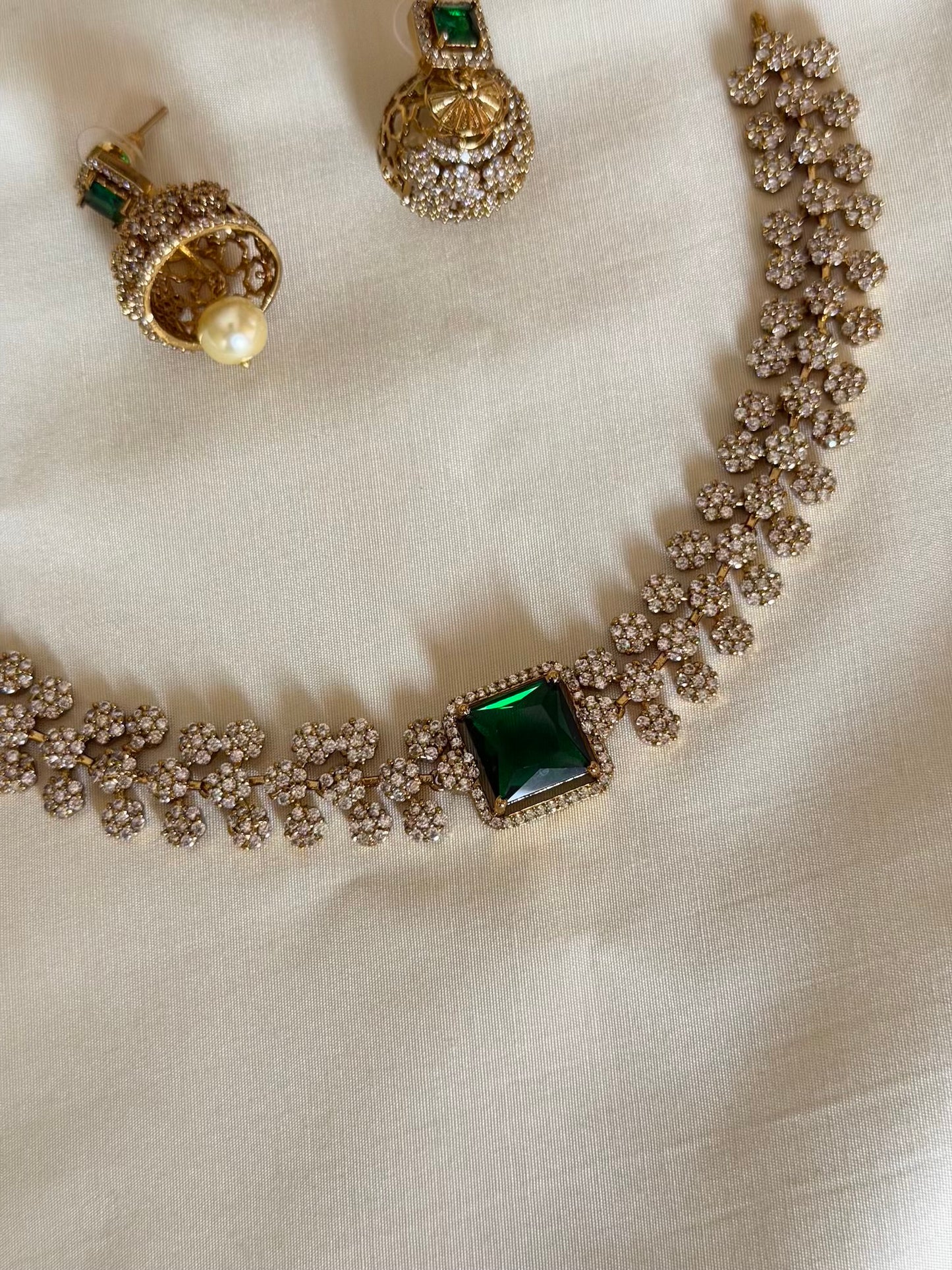 Elegant Ad choker set with Jhumka