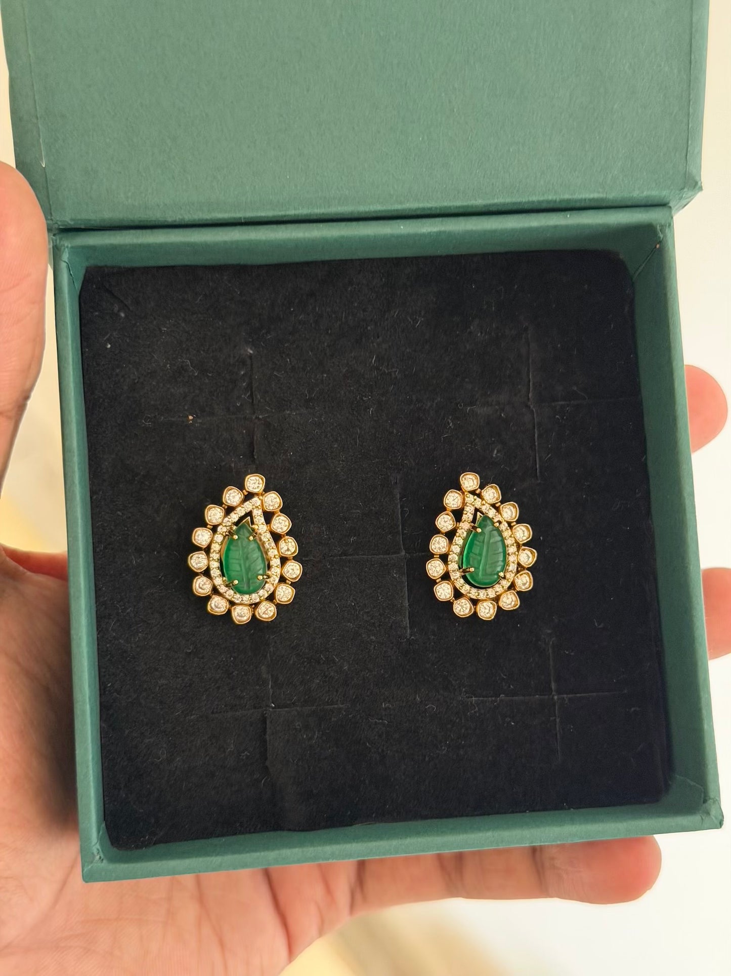 Premium Finish Diamond Look Floral Stud Earrings