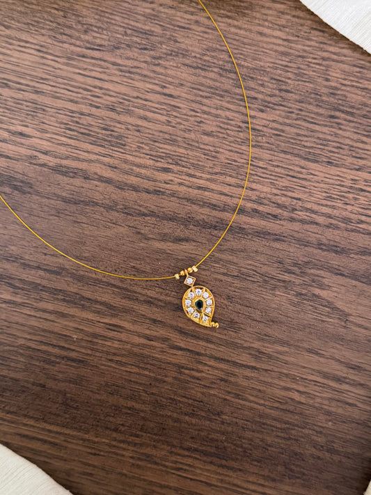 Dainty Single Mango Leaf Invisible Necklace